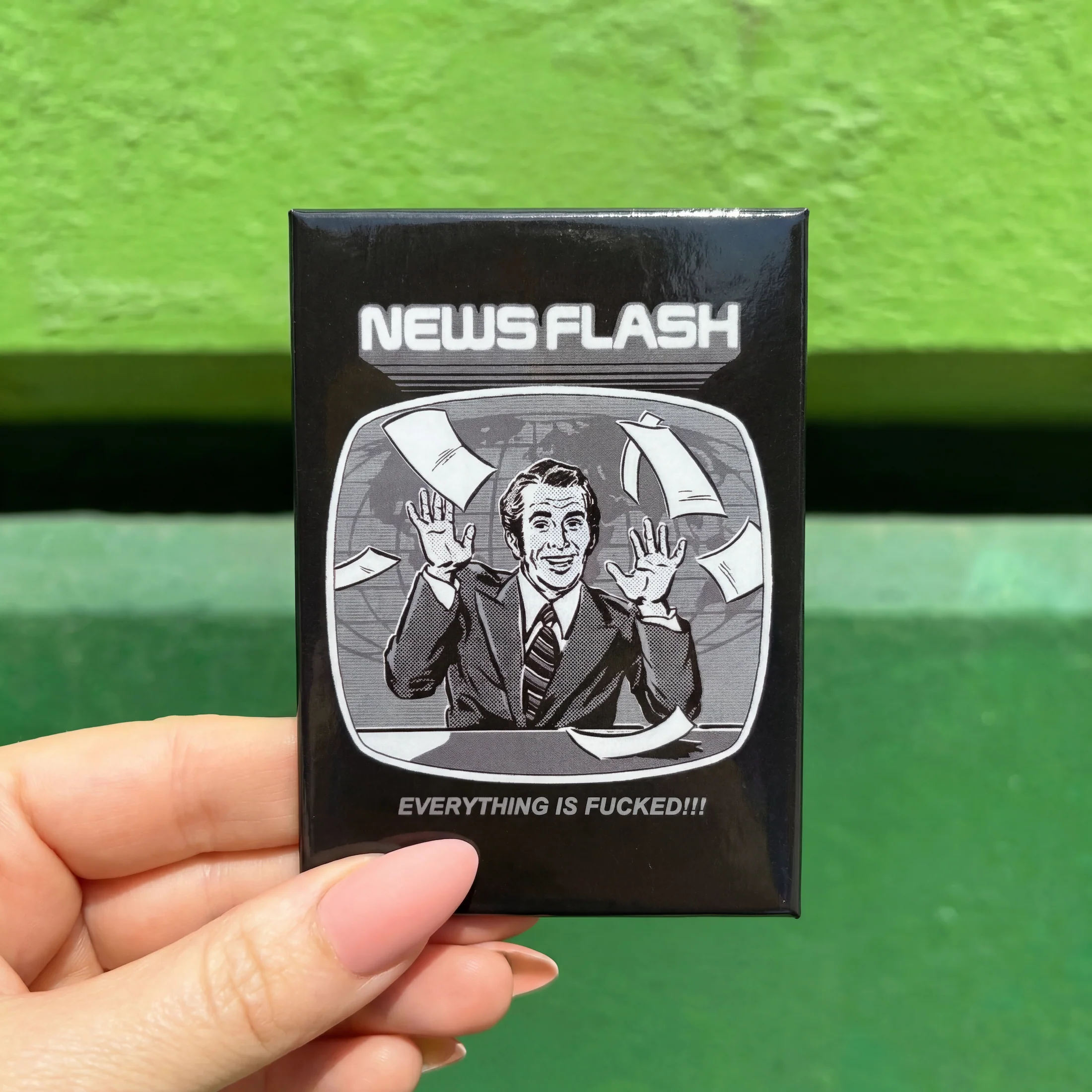 News Flash Everything Is Fucked Refrigerator Magnet | Rectangular Magnetic Surface Decor Art by Steven Rhodes | 2.5" X 3.5" - Image 2