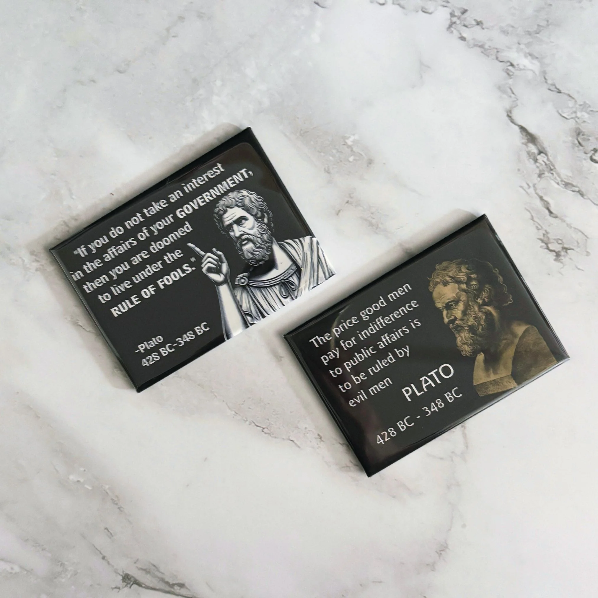 The Price Good Men Pay For Indifference Fridge Magnet | Plato Quote Magnet - Image 3