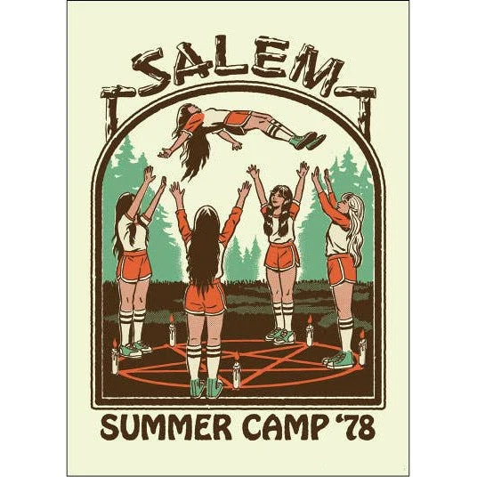 Salem Summer Camp '78 Rectangular Fridge Magnet | '80s Children's Book Style Satirical Art by Steven Rhodes | 2.5" X 3.5"