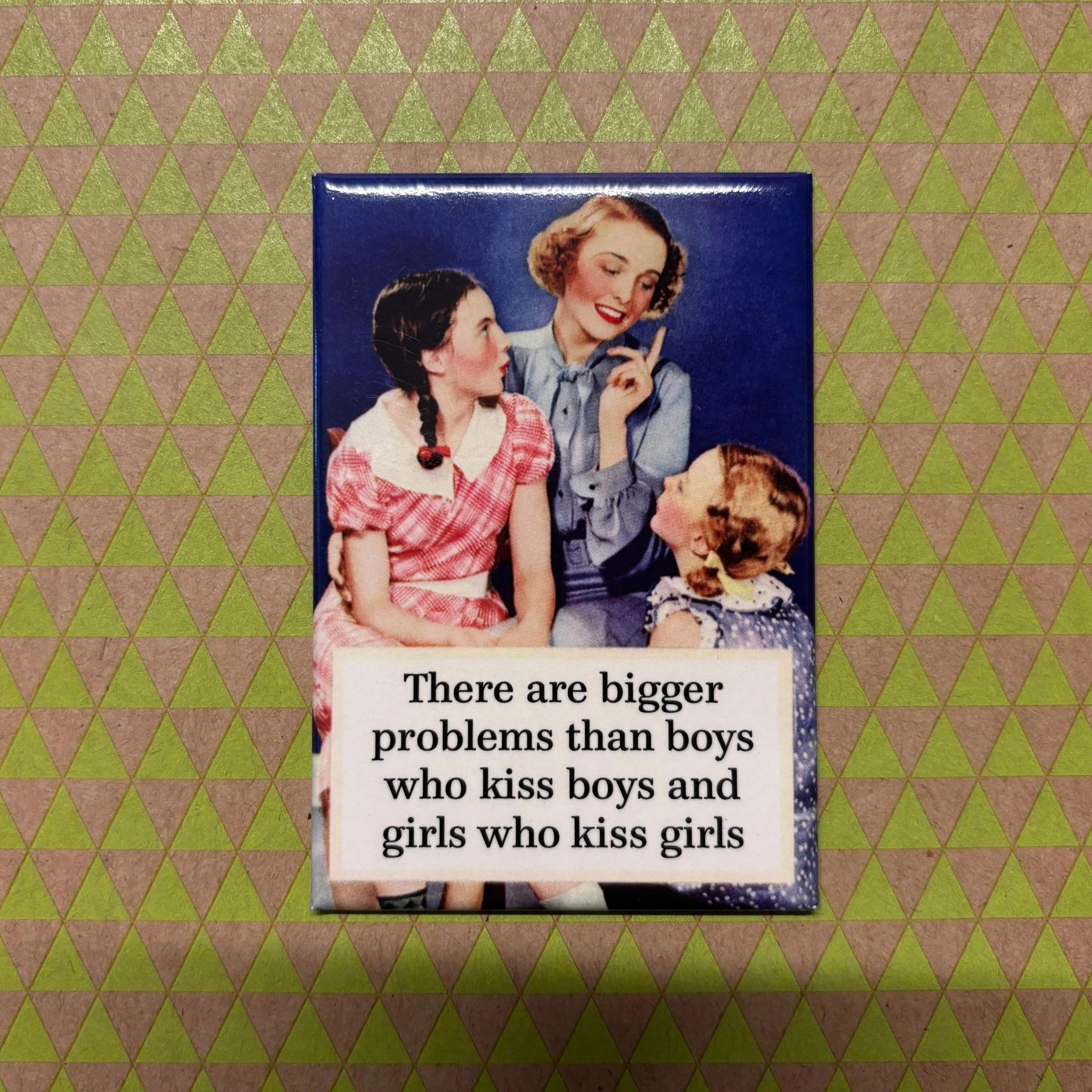 There Are Bigger Problems Than Boys Who Kiss Boys And Girls Who Kiss Girls Magnet | 3" x 2" - Image 3
