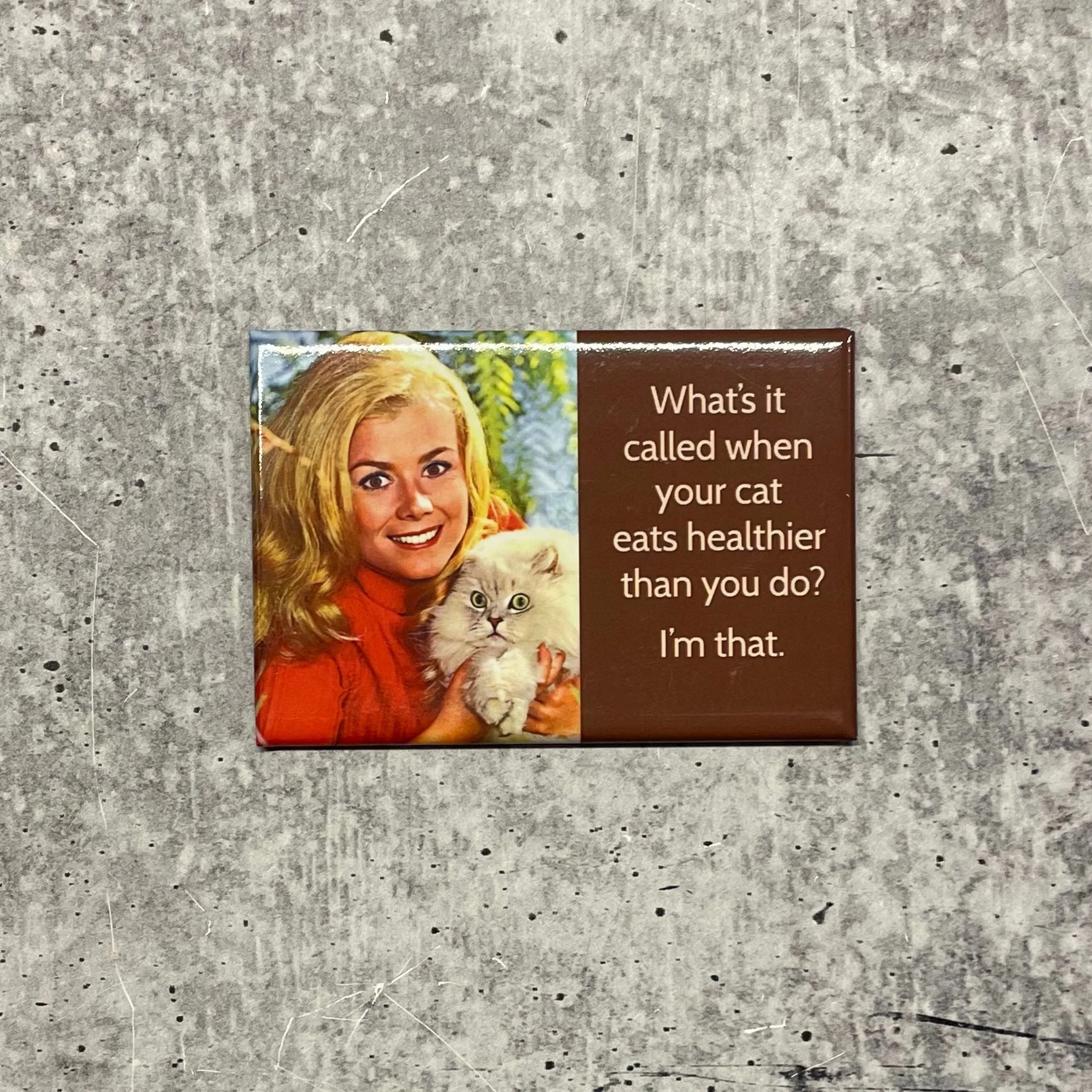 What's It Called When Your Cat Eats Healthier Than You Do? I'm That Rectangular Magnet | Funny Fridge Magnetic Surface Decor - Image 2