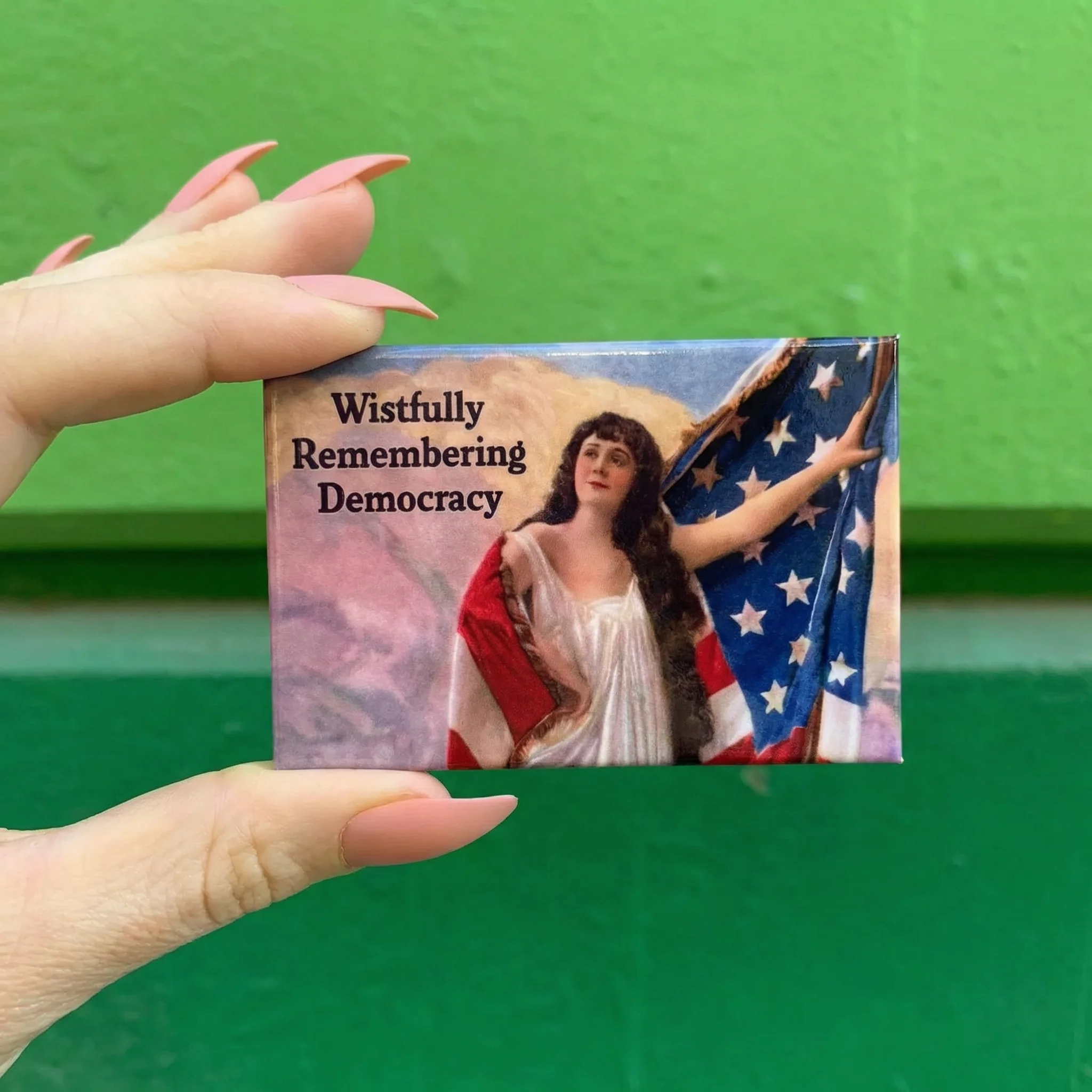 Wistfully Remembering Democracy Refrigerator Magnet | 3" x 2" - Image 2