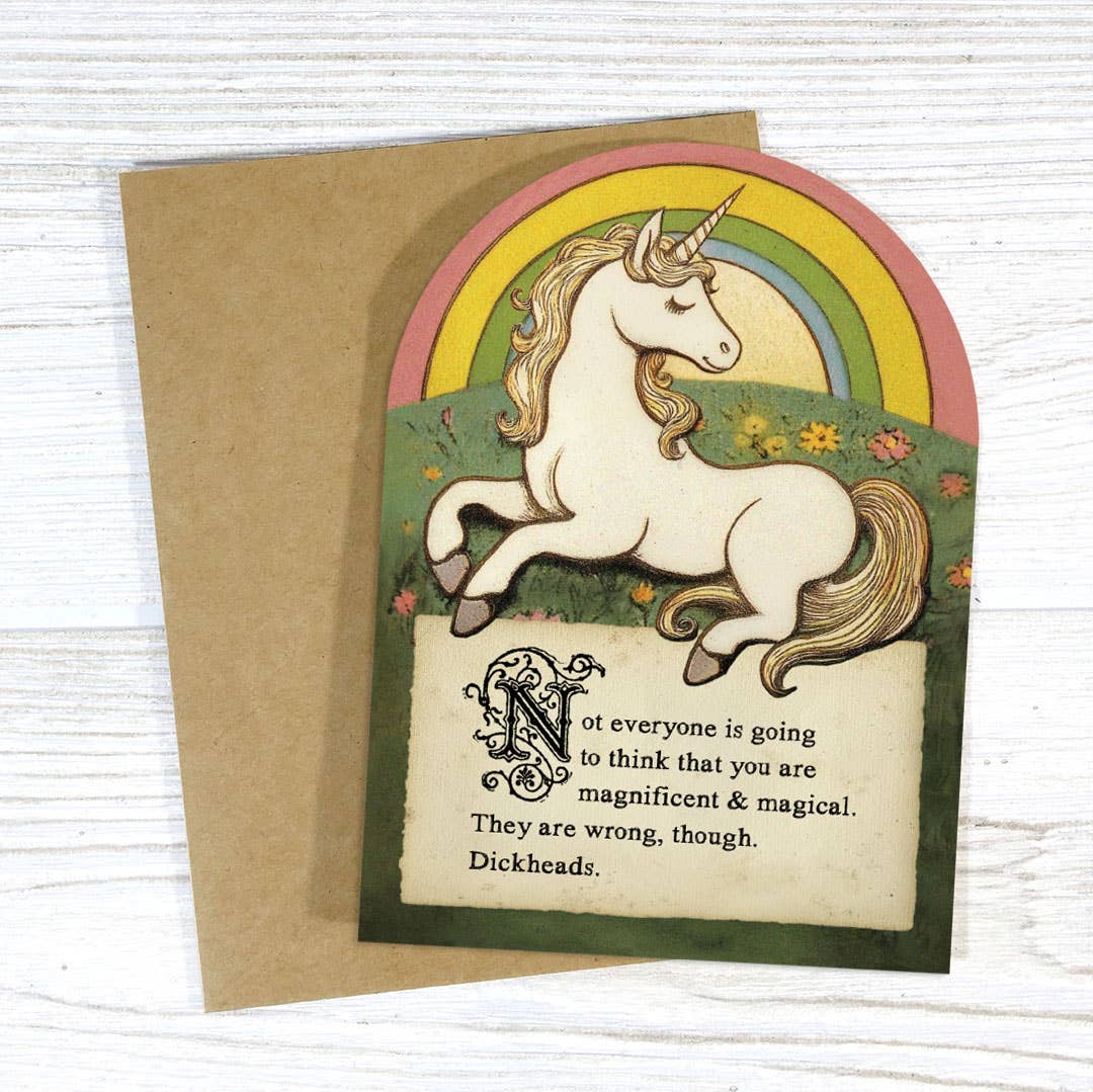 Not Everyone Will Think You Are Magnificent and Magical Funny Unicorn Encouragement Greeting Card - Image 2