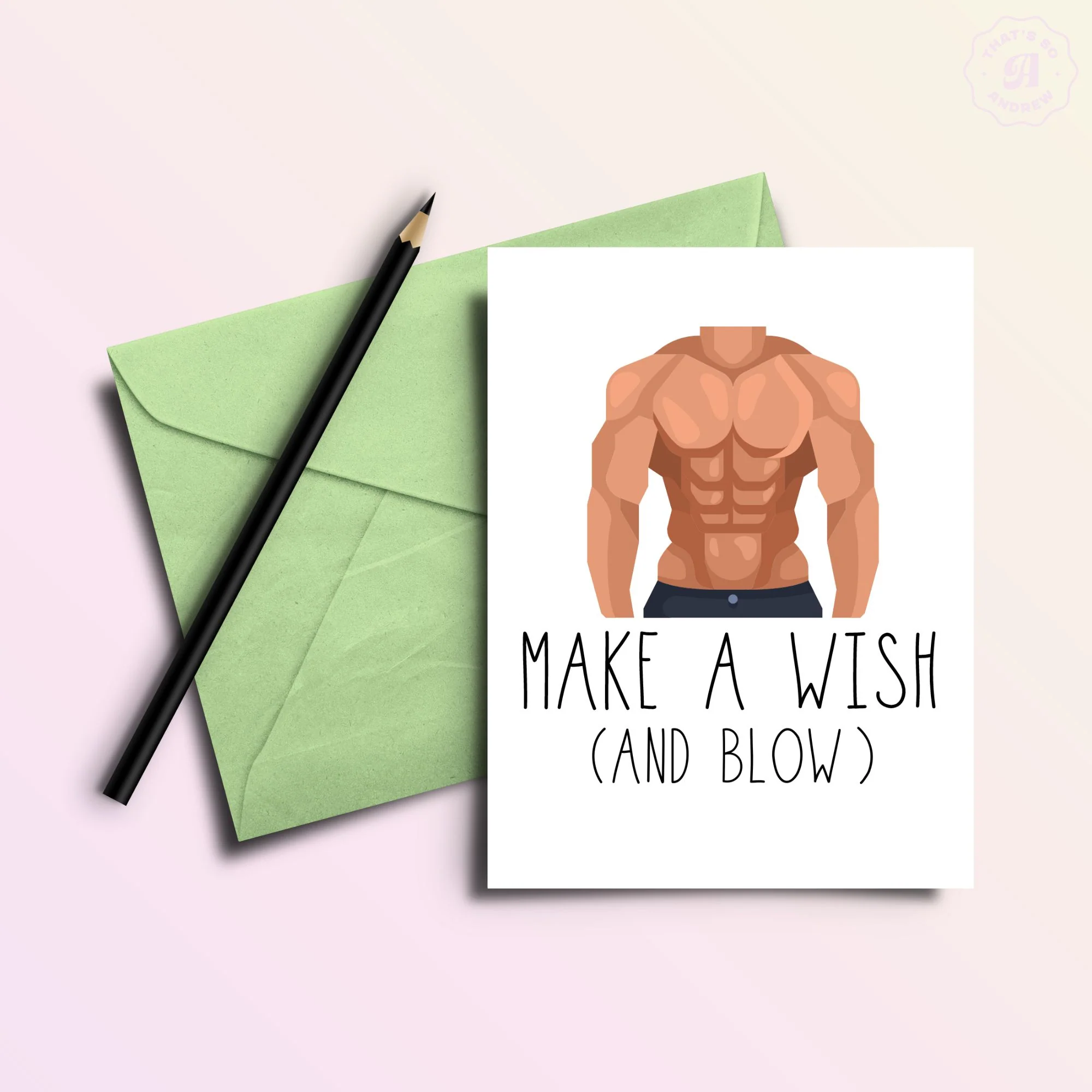 Make a Wish and Blow Gay Pride Birthday Greeting Card - Image 2