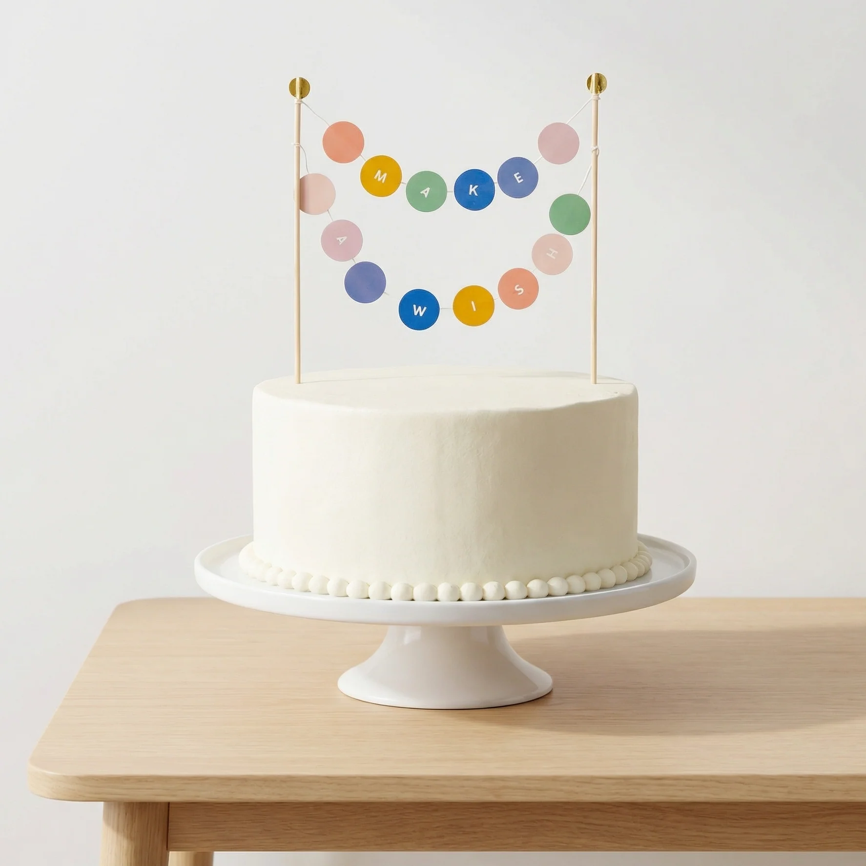Make a Wish Garland Cake Topper | Cake Decoration | 6.75" x 10"
