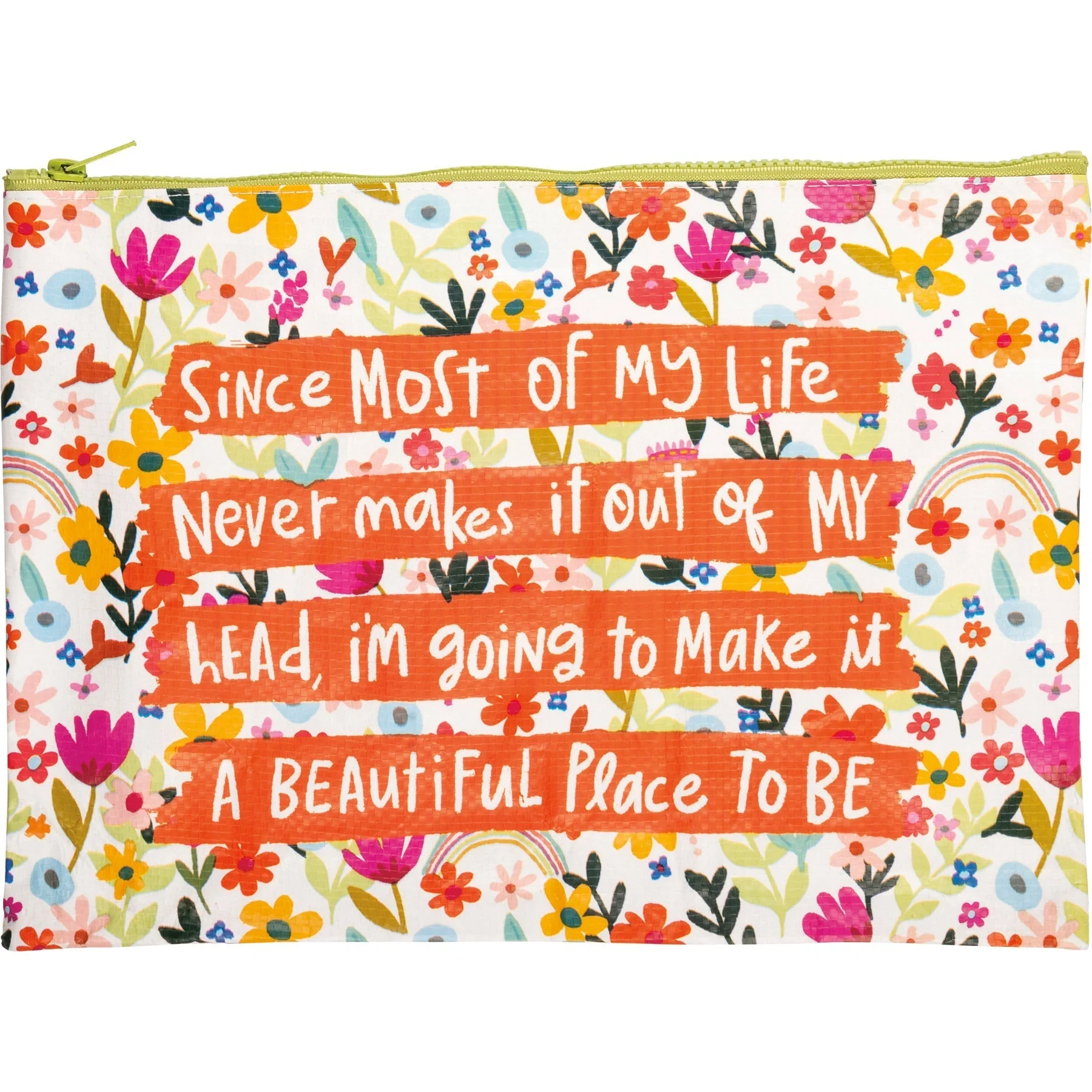 Jumbo Pouch Make It A Beautiful Place To Be Zipper Folder | 14.25" x 10" - Image 5