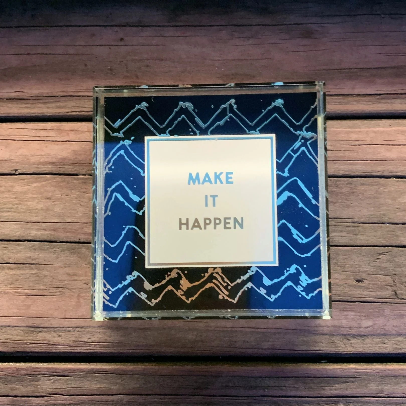 Make It Happen 3"x3" Paperweight in Black - Image 6