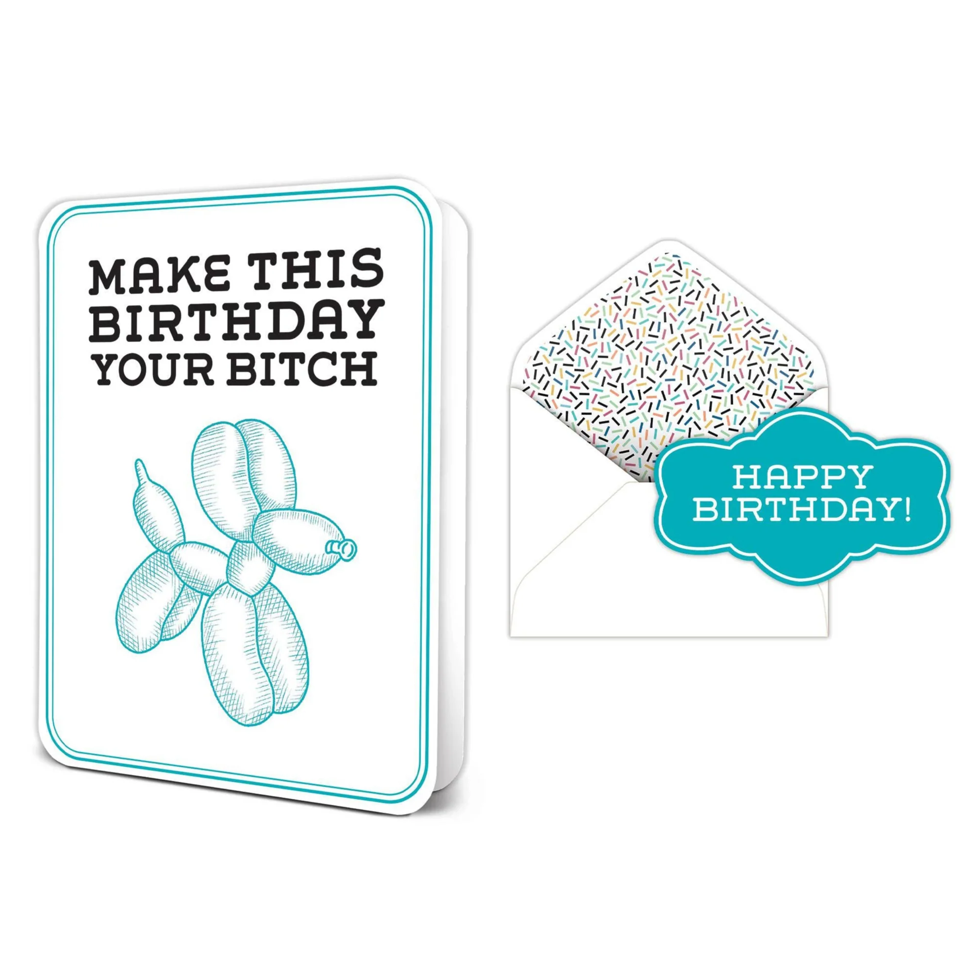 Make This Birthday Your Bitch Deluxe Greeting Card with Sticker | Blank Inside - Image 4