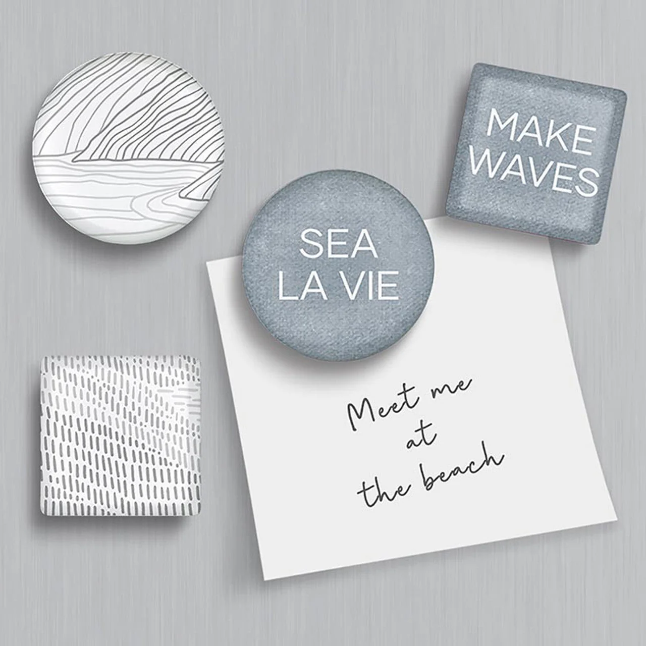 Gift Boxed Magnet Set | Make Waves Glass Magnet Set of 4 | Sea Inspired Art Design - Image 3