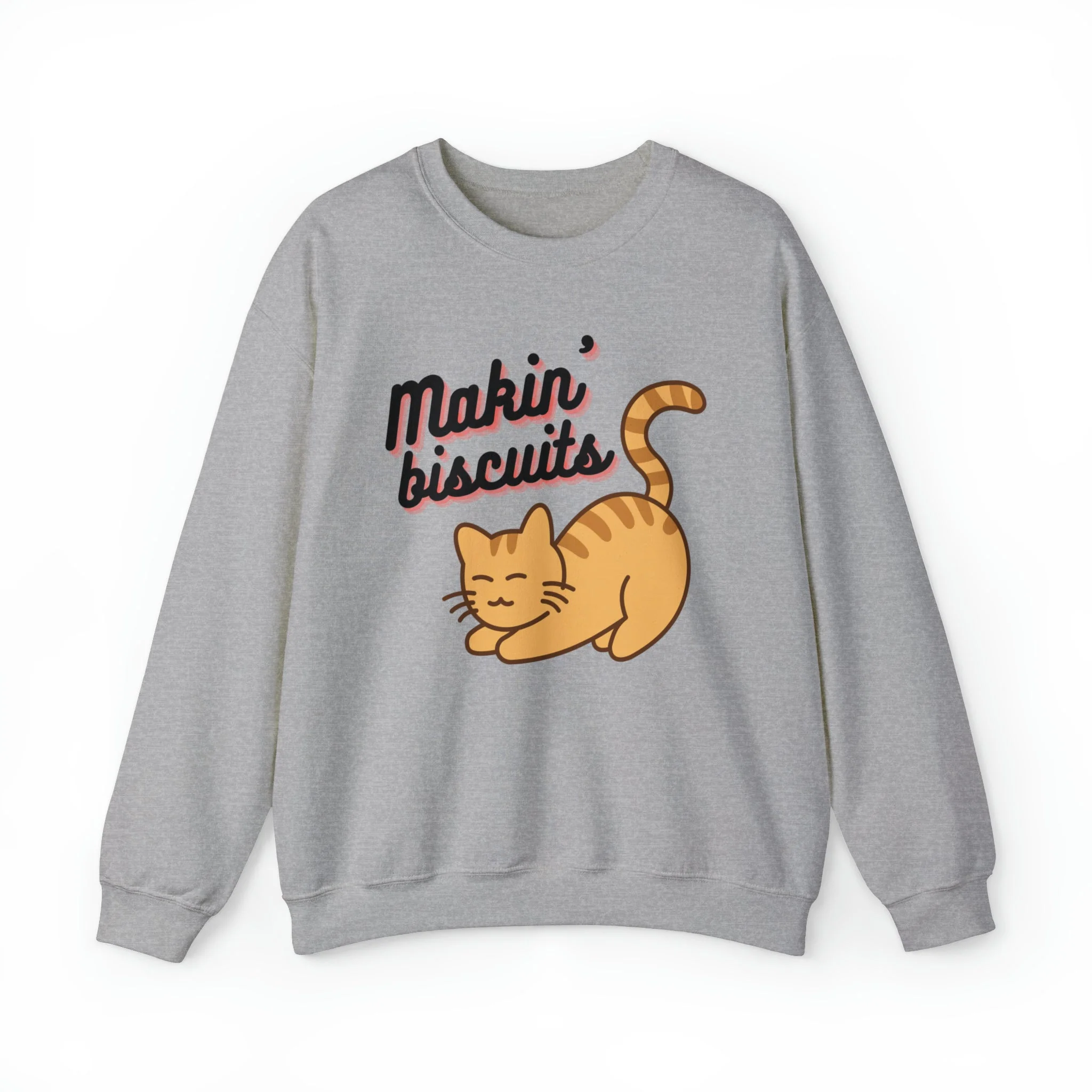 Makin' Biscuits Cat Unisex Heavy Blend™ Crewneck Sweatshirt - Image 10