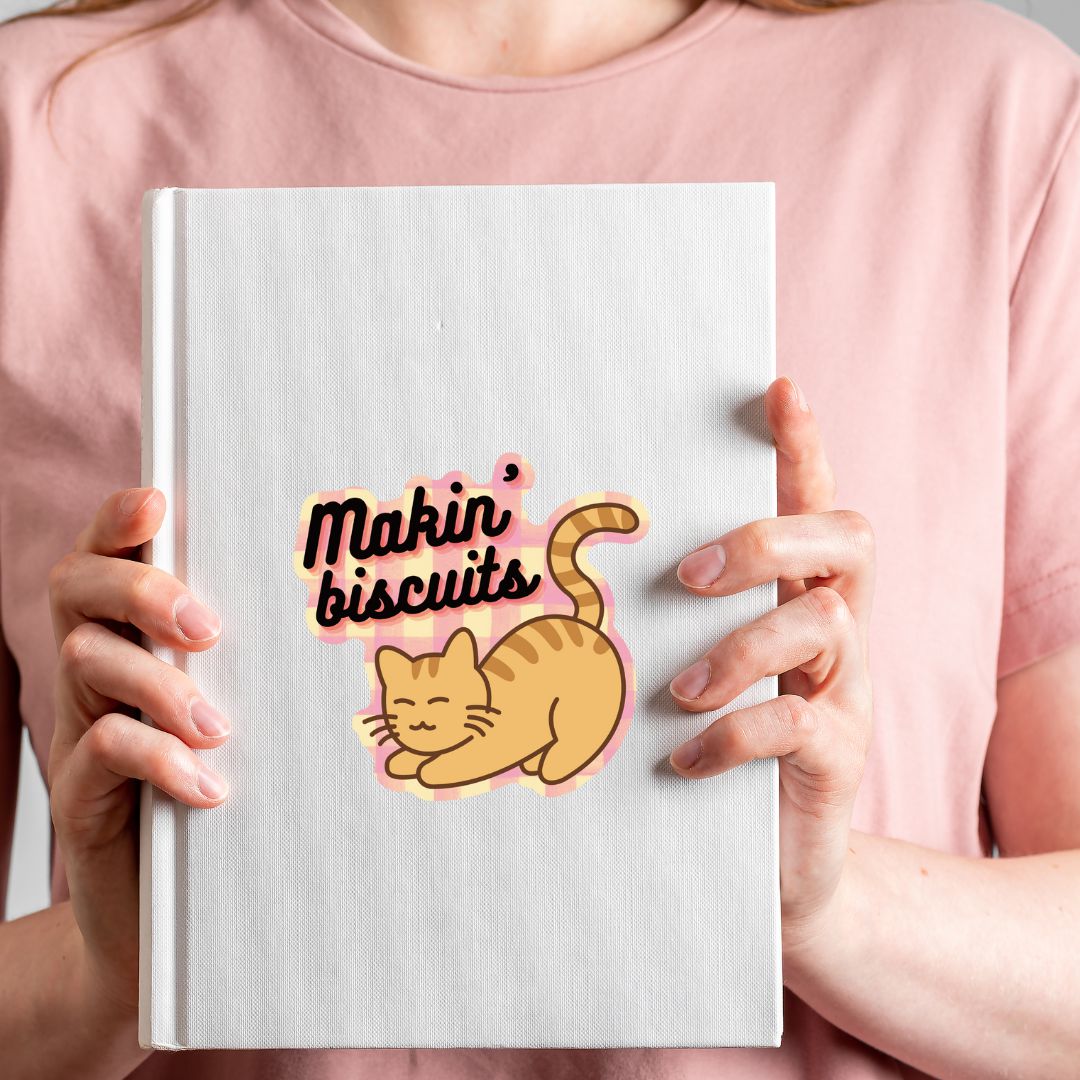 Makin' Biscuits Cat Sticker | Vinyl Die Cut Decal - Image 2