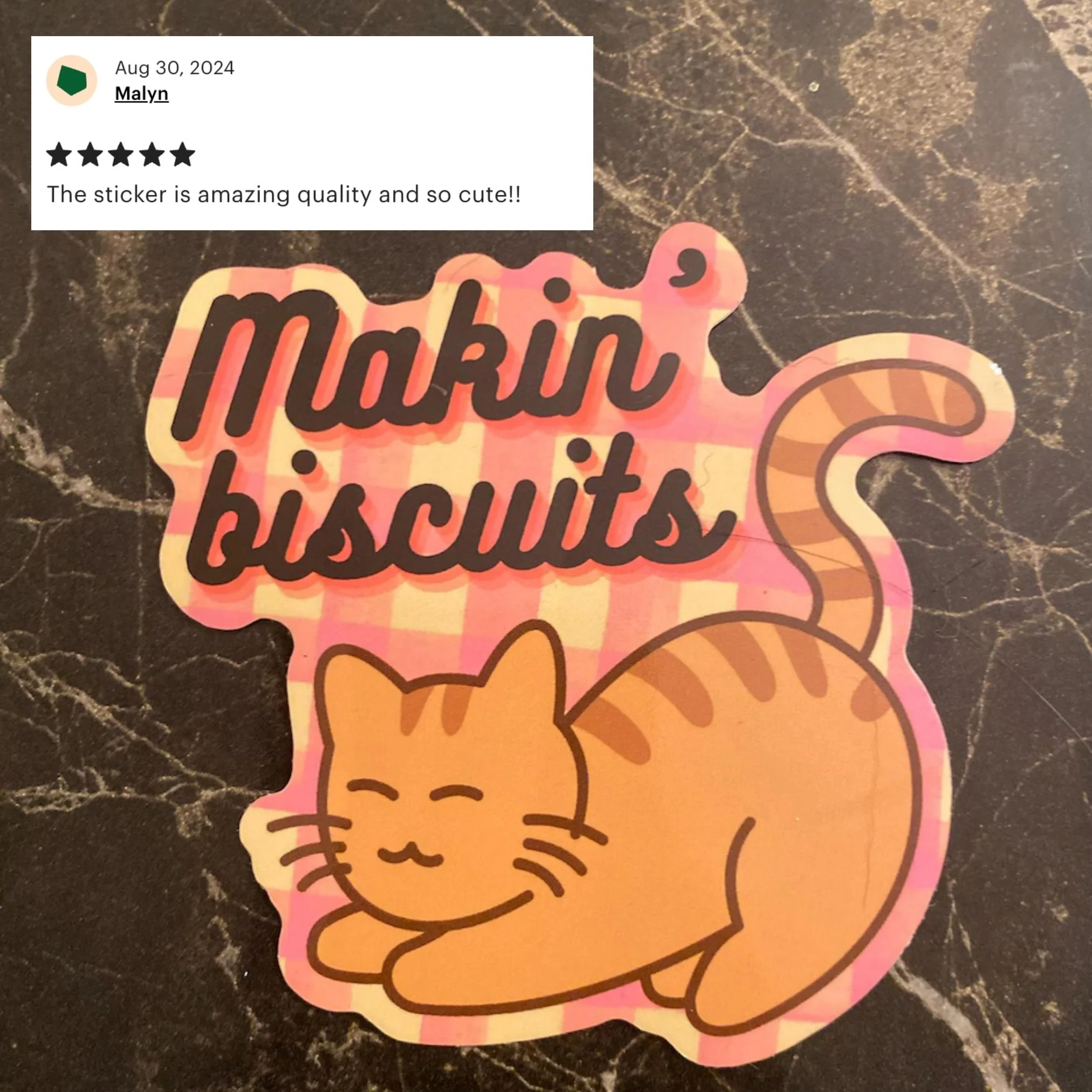Makin' Biscuits Cat Sticker | Vinyl Die Cut Decal - Image 5