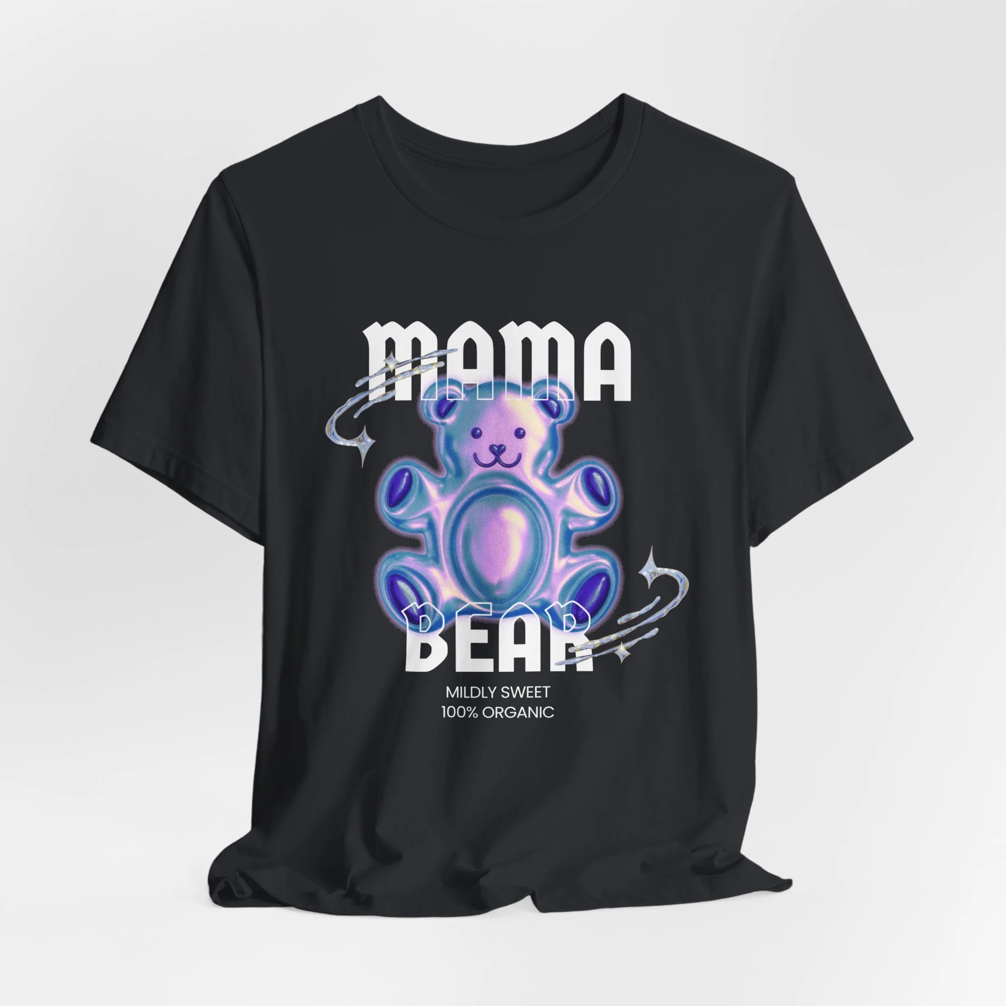 Mama Bear Mildly Sweet 100% Organic Gummy Bear Jersey Short Sleeve Tee | Mothers Day - Image 4
