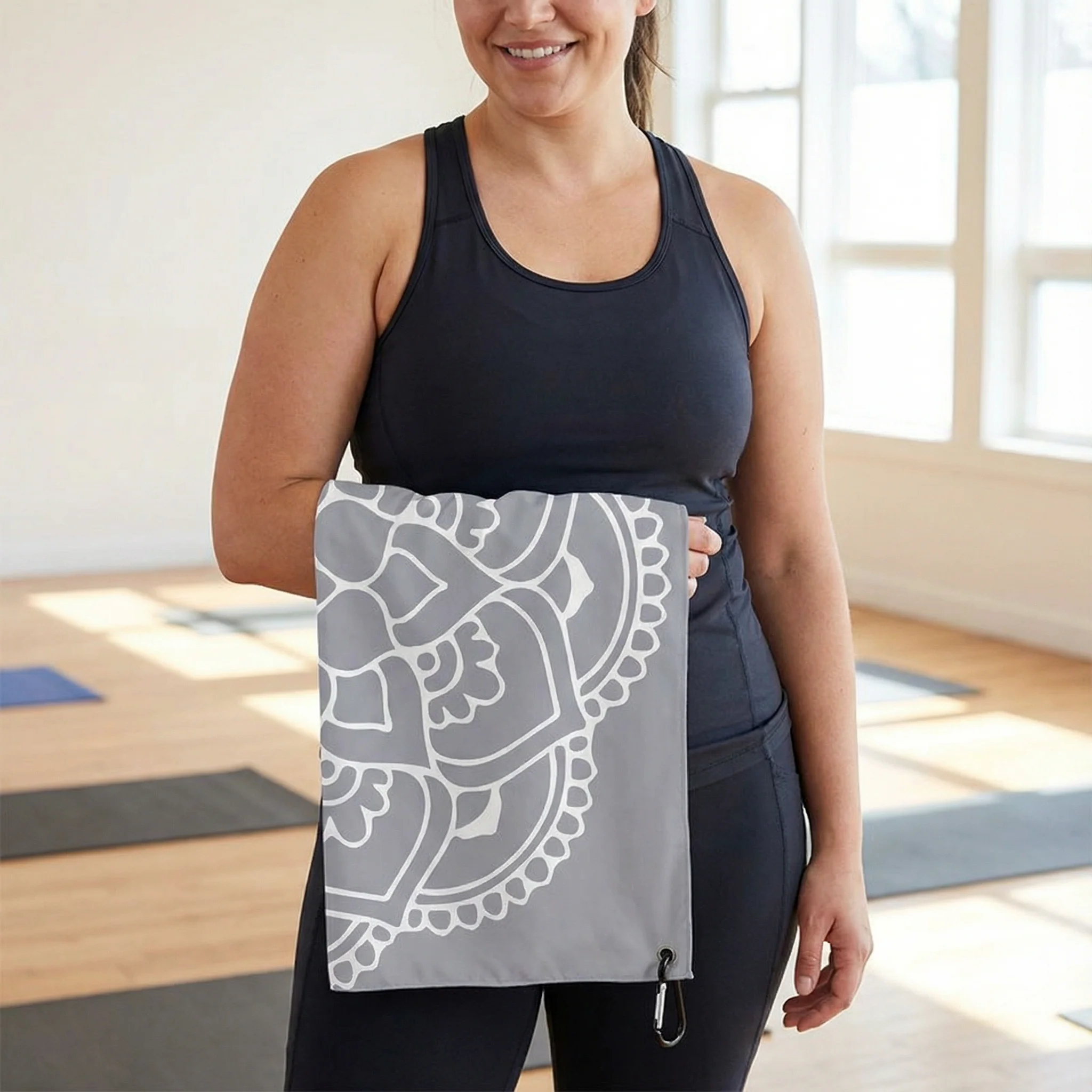 Mandala Yoga Mini Sport Towel | Quick Dry Towel with Pouch | 30" x 15" - Image 4