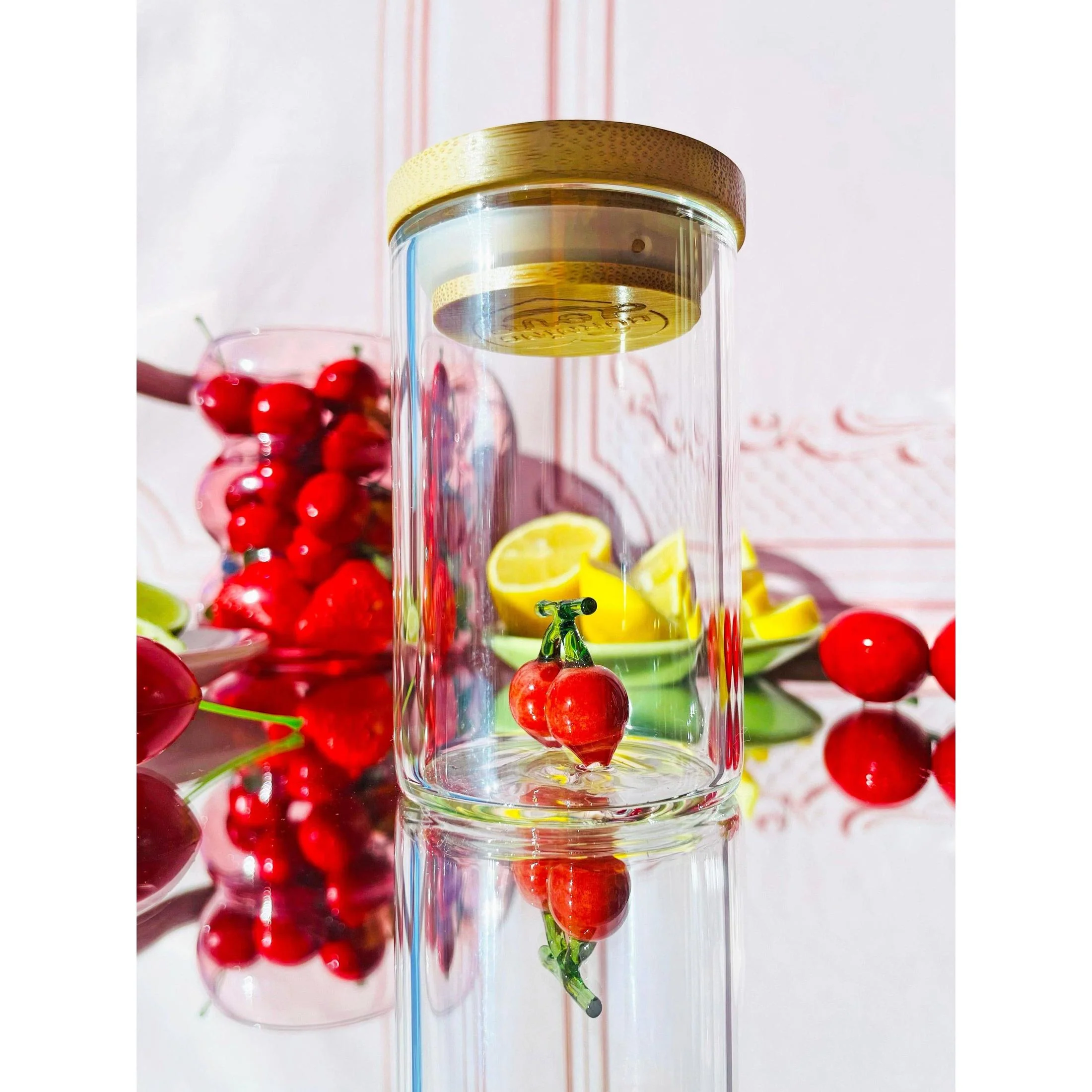 Maraschino Cherry Stash Jar | Clear Glass Storage Container | 3.5'' x 2'' - Image 3