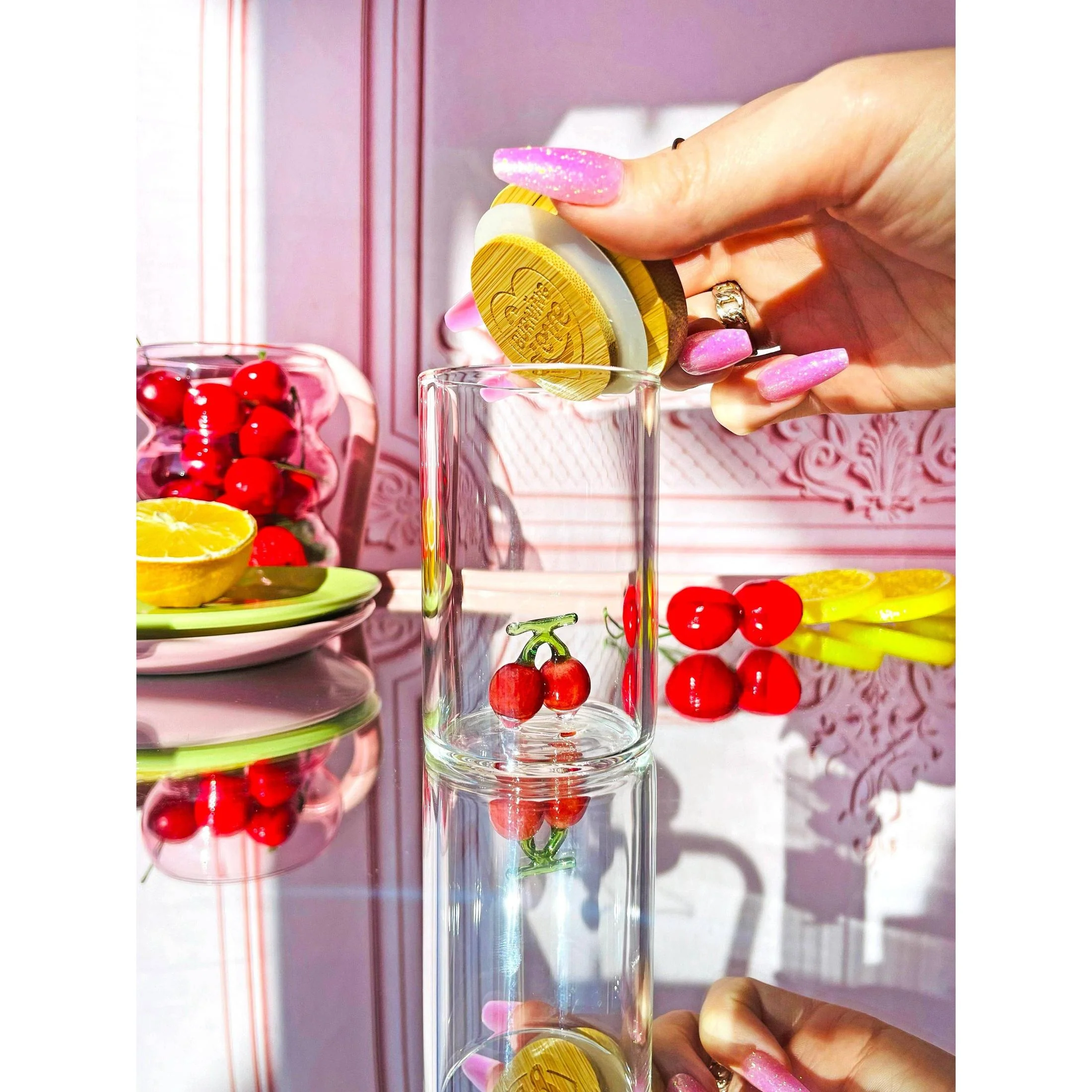 Maraschino Cherry Stash Jar | Clear Glass Storage Container | 3.5'' x 2'' - Image 4