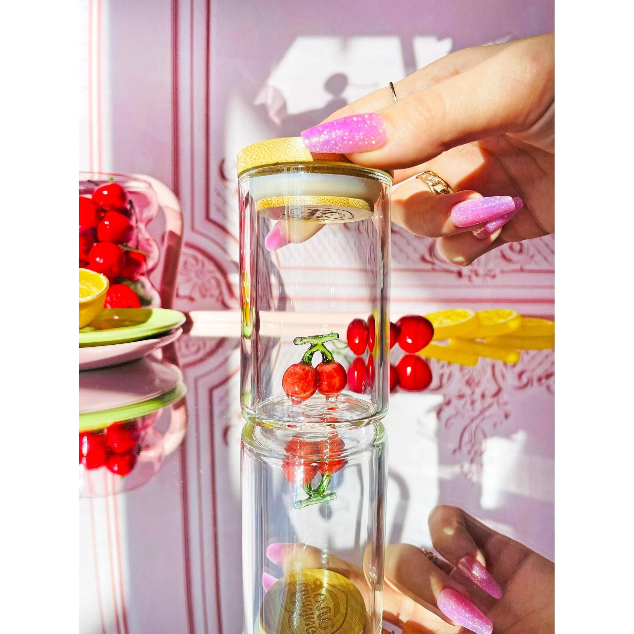 Maraschino Cherry Stash Jar | Clear Glass Storage Container | 3.5'' x 2'' - Image 6