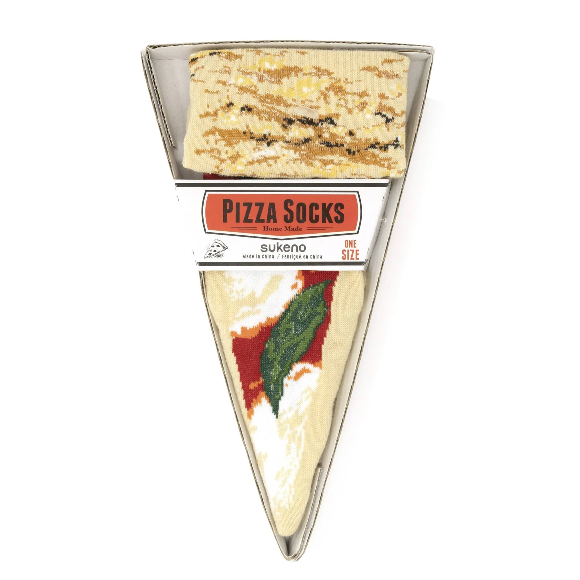 Margherita Pizza Socks | Funny Socks Folded Together Like Pizza for Gifting - Image 4