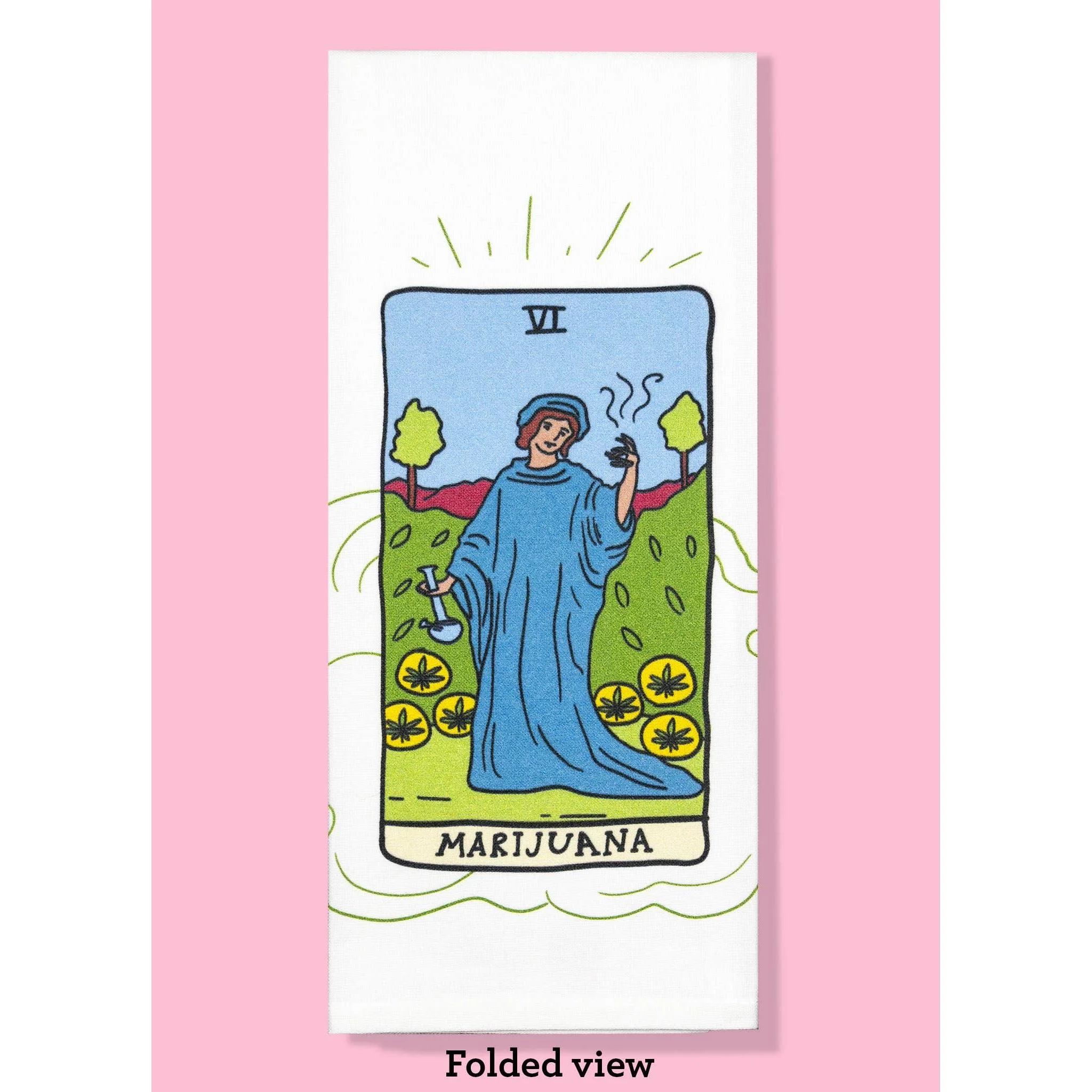 Marijuana Kitchen Tarot Dishtowel | Cotton Kitchen Hand Tea Dishcloth - Image 2