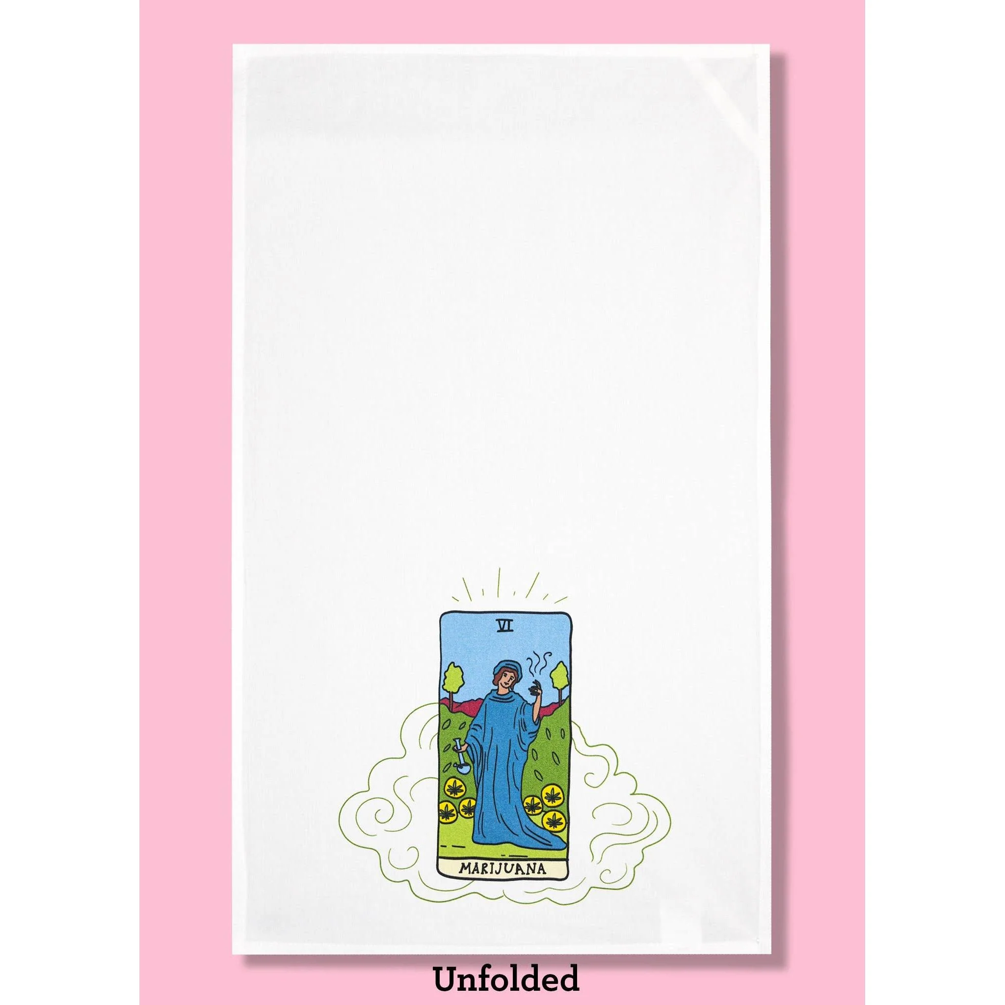 Marijuana Kitchen Tarot Dishtowel | Cotton Kitchen Hand Tea Dishcloth - Image 3