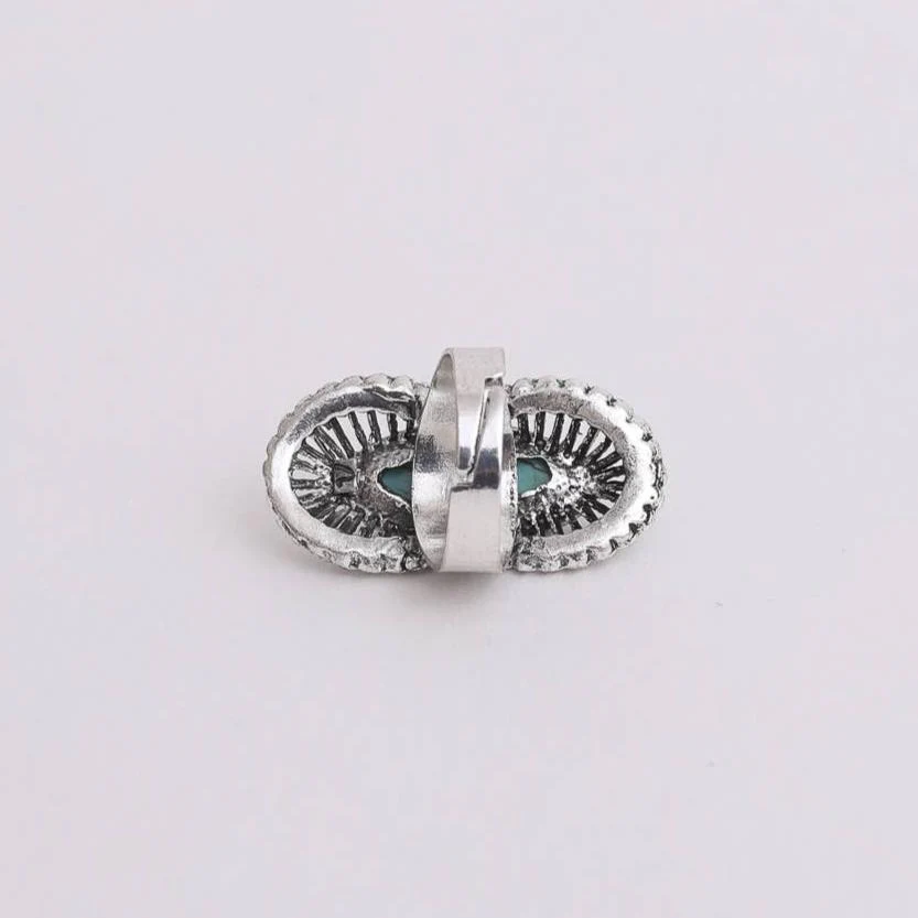 Marquise Western Adjustable Turquoise Ring | Diamond Shaped Fashion Jewelry - Image 4