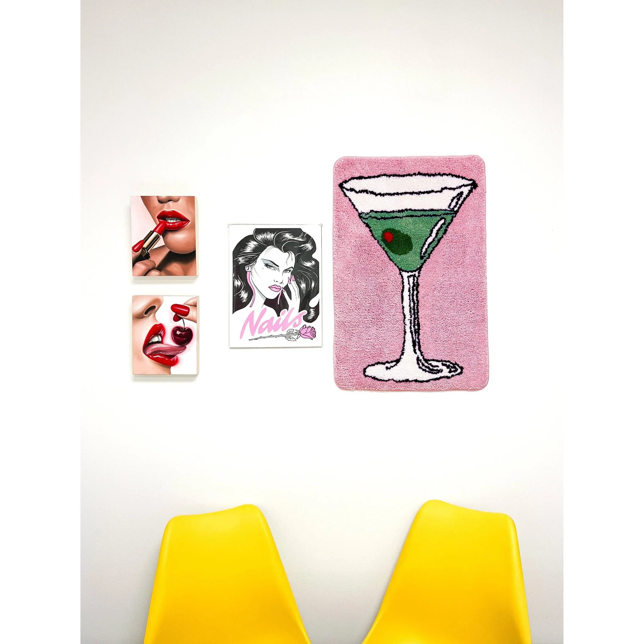 Ultrasoft Martini Rug | Pink Rectangle Slip Resistant Door Mat | 30" x 20" - Image 3
