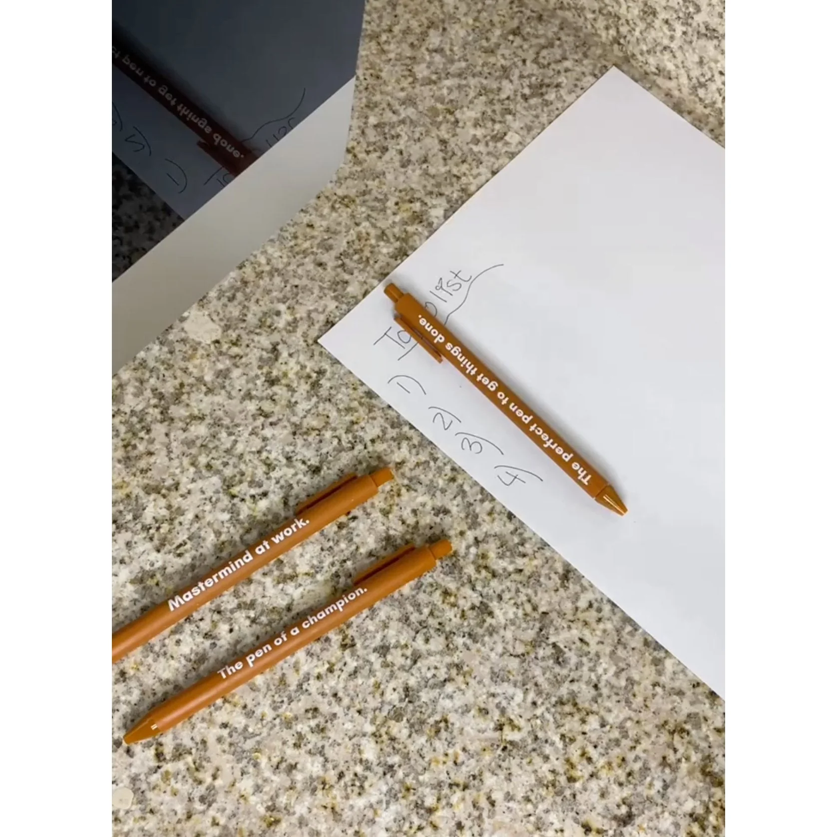Mastermind At Work Pen 🏆 | Gel Click Pen in Caramel - Image 5