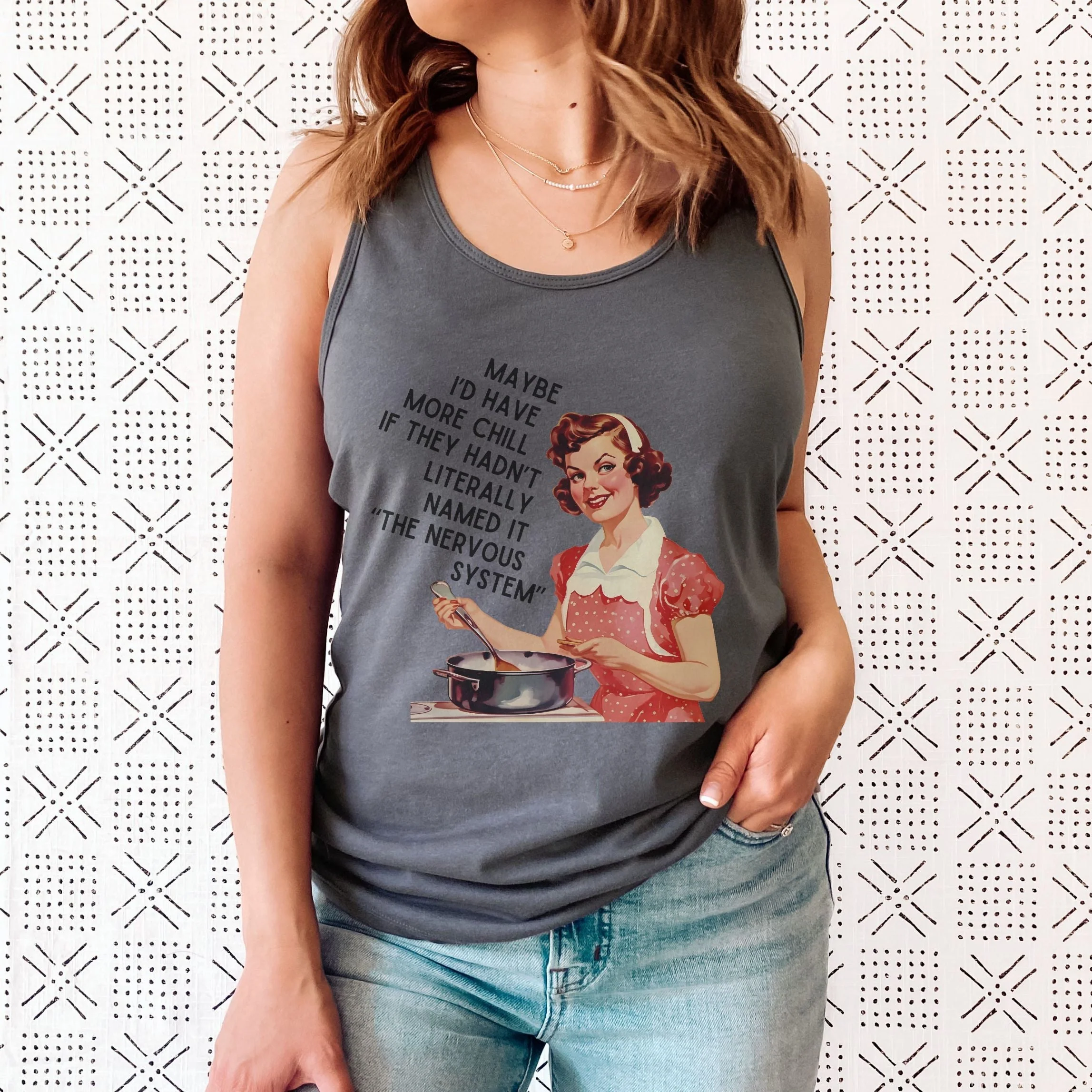 Maybe I'd Have More Chill If They Hadn't Literally Named It The Nervous System Women's Ideal Racerback Tank - Image 2