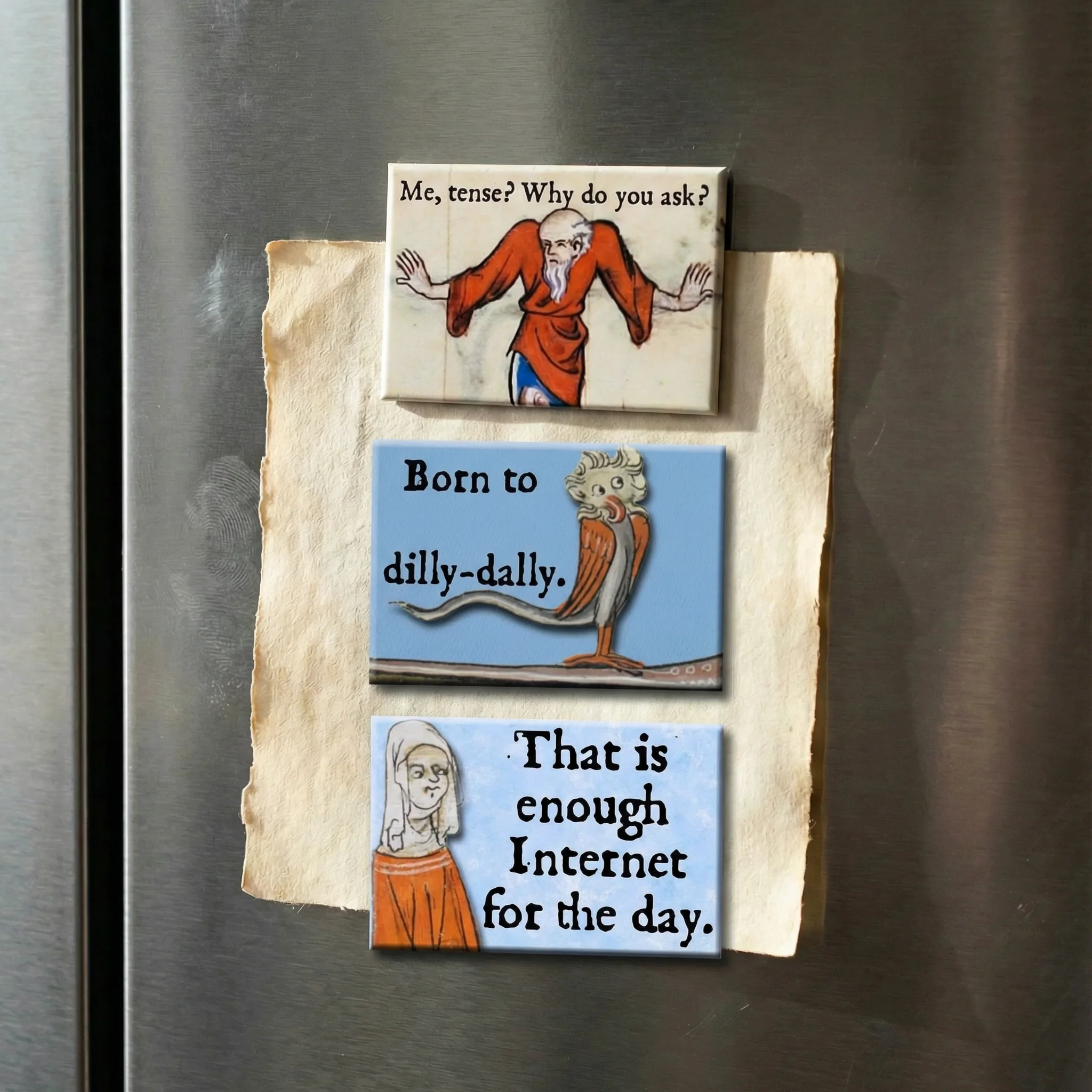Born to Dilly-Dally Medieval Marginalia Refrigerator Magnet - Image 2