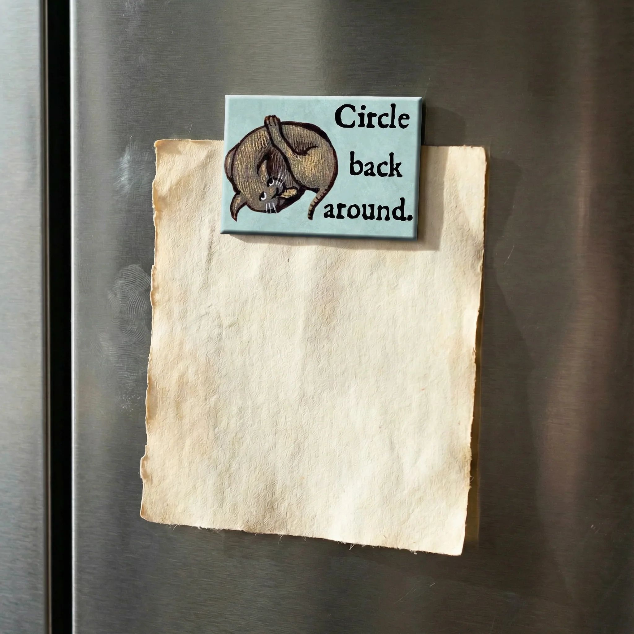Circle Back Around Medieval Marginalia Refrigerator Magnet | Funny Office Humor Magnet - Image 2