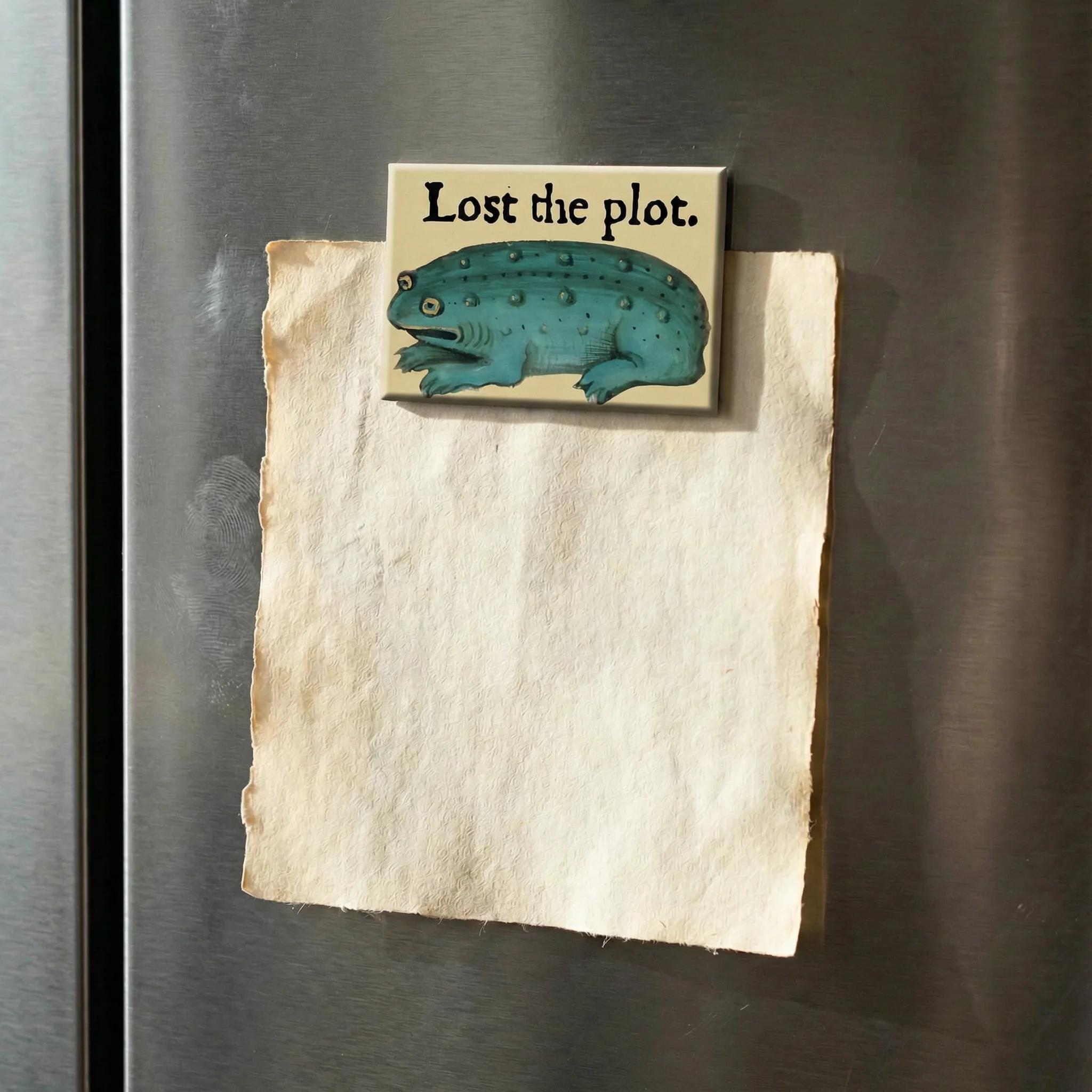 Lost the Plot Frog Medieval Marginalia Refrigerator Magnet | Funny History Humor Magnet - Image 2