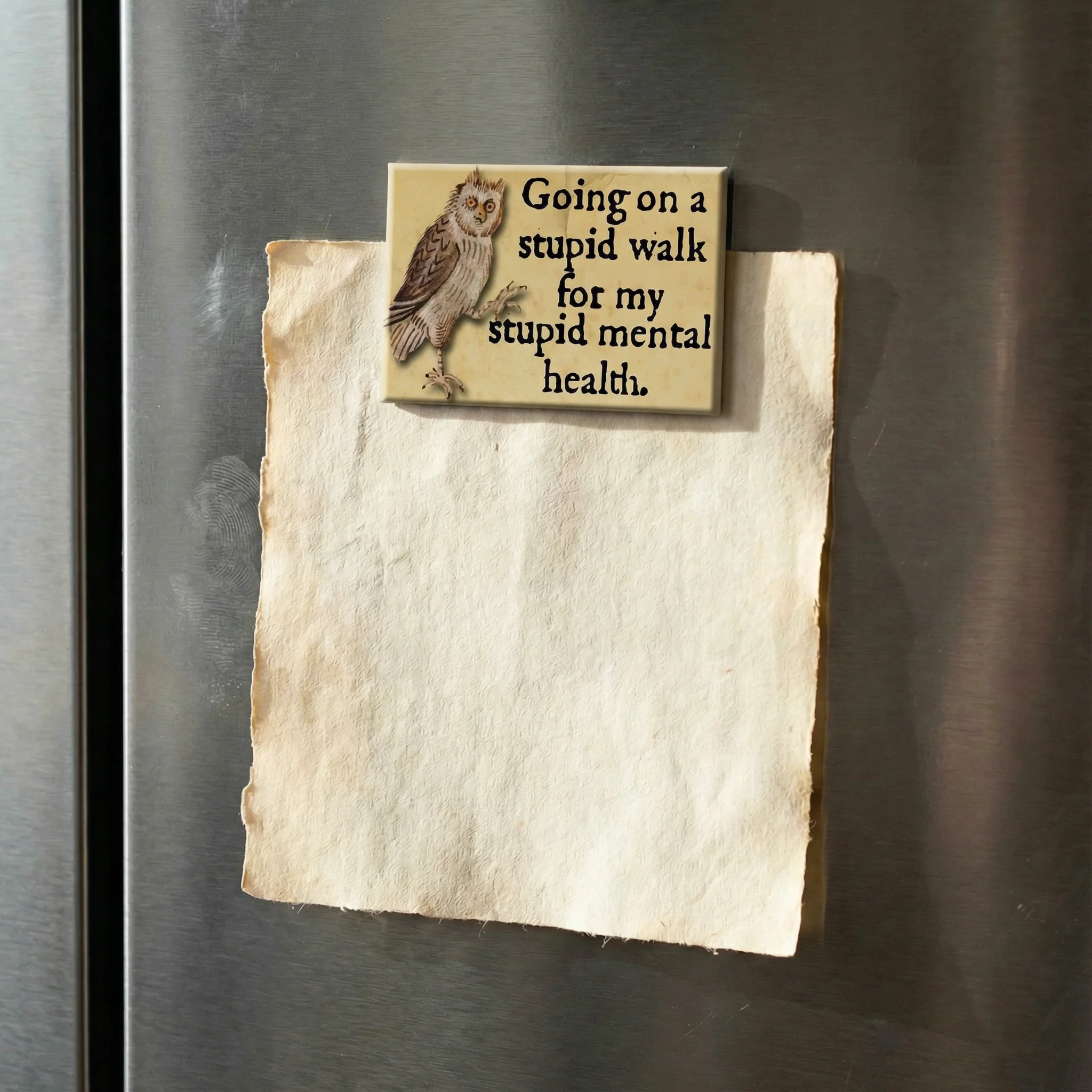Mental Health Walk Medieval Marginalia Refrigerator Magnet | Funny Self-Care Humor Magnet - Image 2