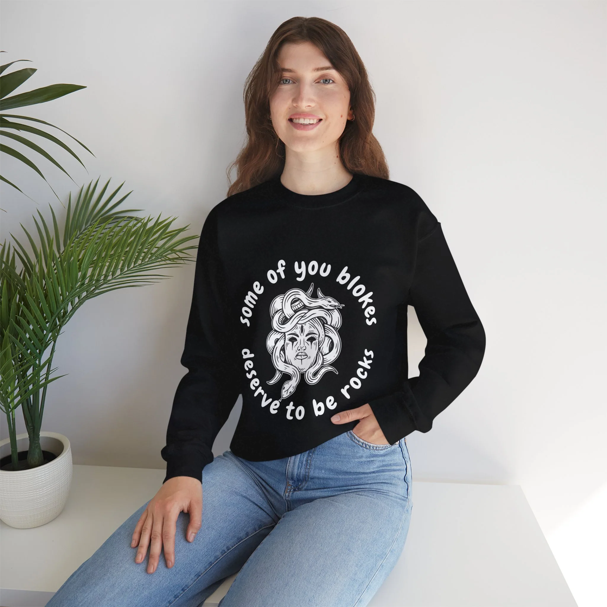 Medusa Some Of You Blokes Deserve to Be Rocks Unisex Heavy Blend™ Crewneck Sweatshirt [Sizes S-5X] - Image 12