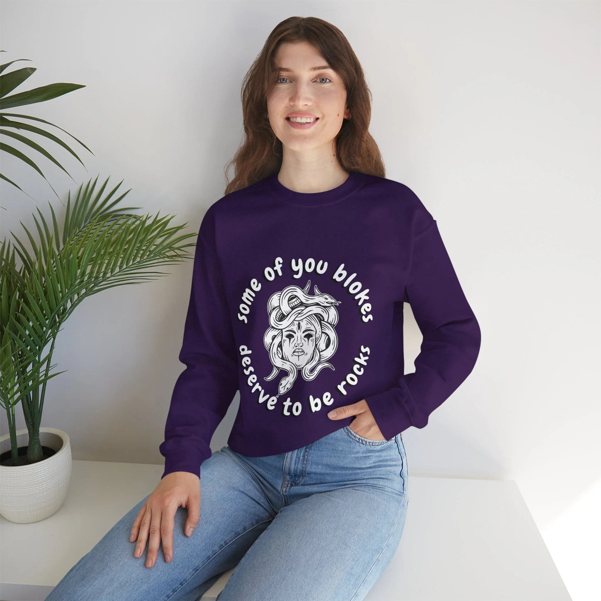 Medusa Some Of You Blokes Deserve to Be Rocks Unisex Heavy Blend™ Crewneck Sweatshirt [Sizes S-5X] - Image 14
