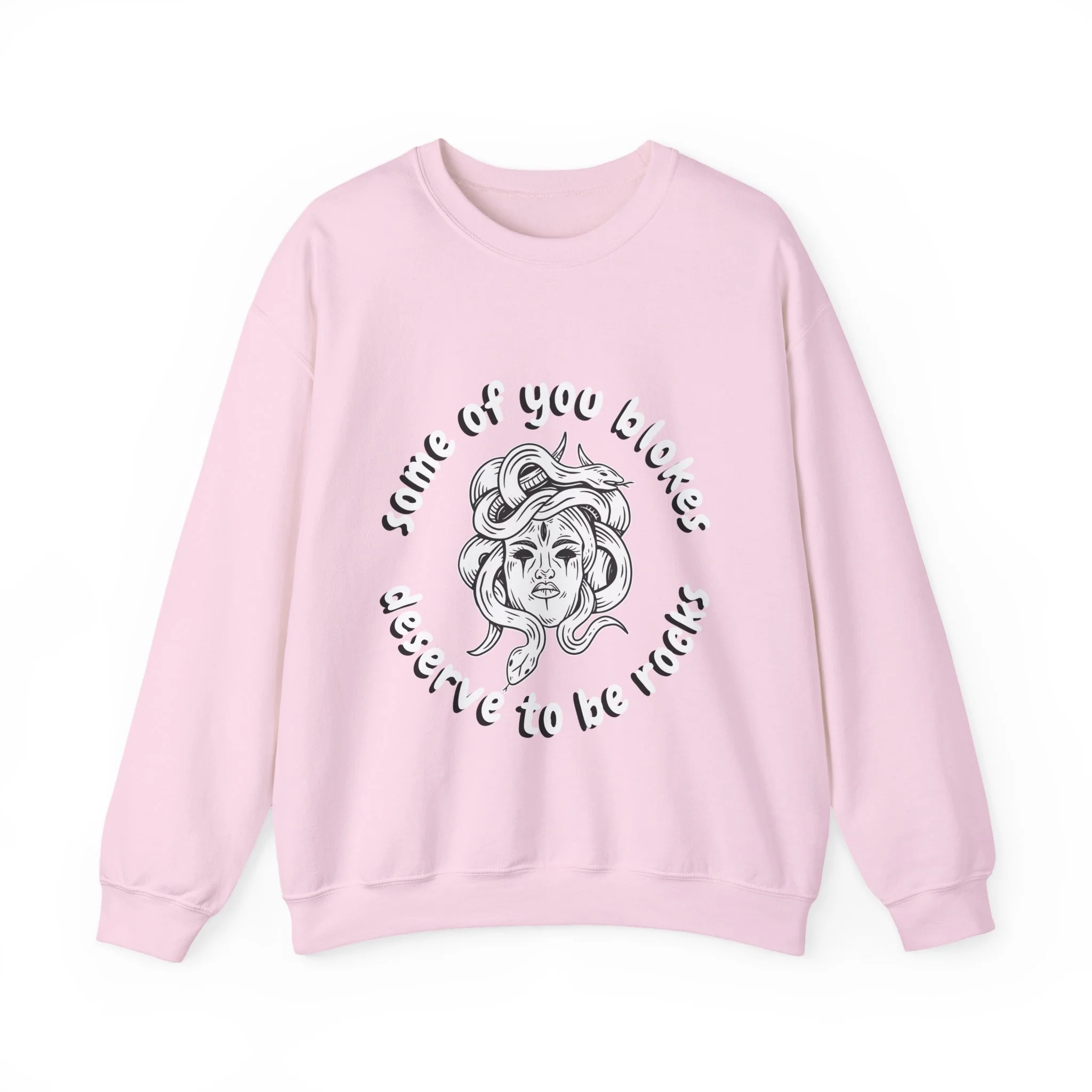 Medusa Some Of You Blokes Deserve to Be Rocks Unisex Heavy Blend™ Crewneck Sweatshirt [Sizes S-5X] - Image 4