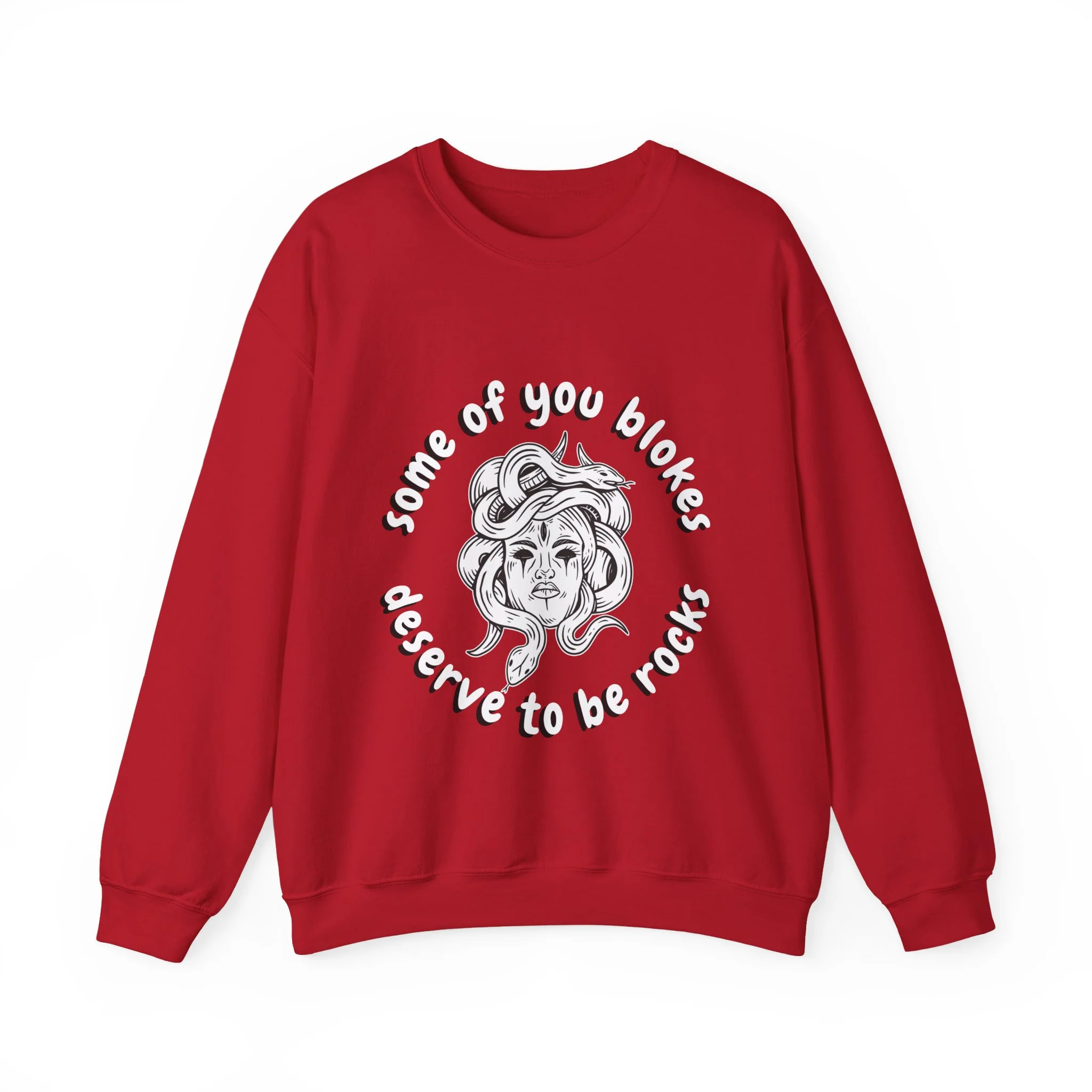 Medusa Some Of You Blokes Deserve to Be Rocks Unisex Heavy Blend™ Crewneck Sweatshirt [Sizes S-5X] - Image 5