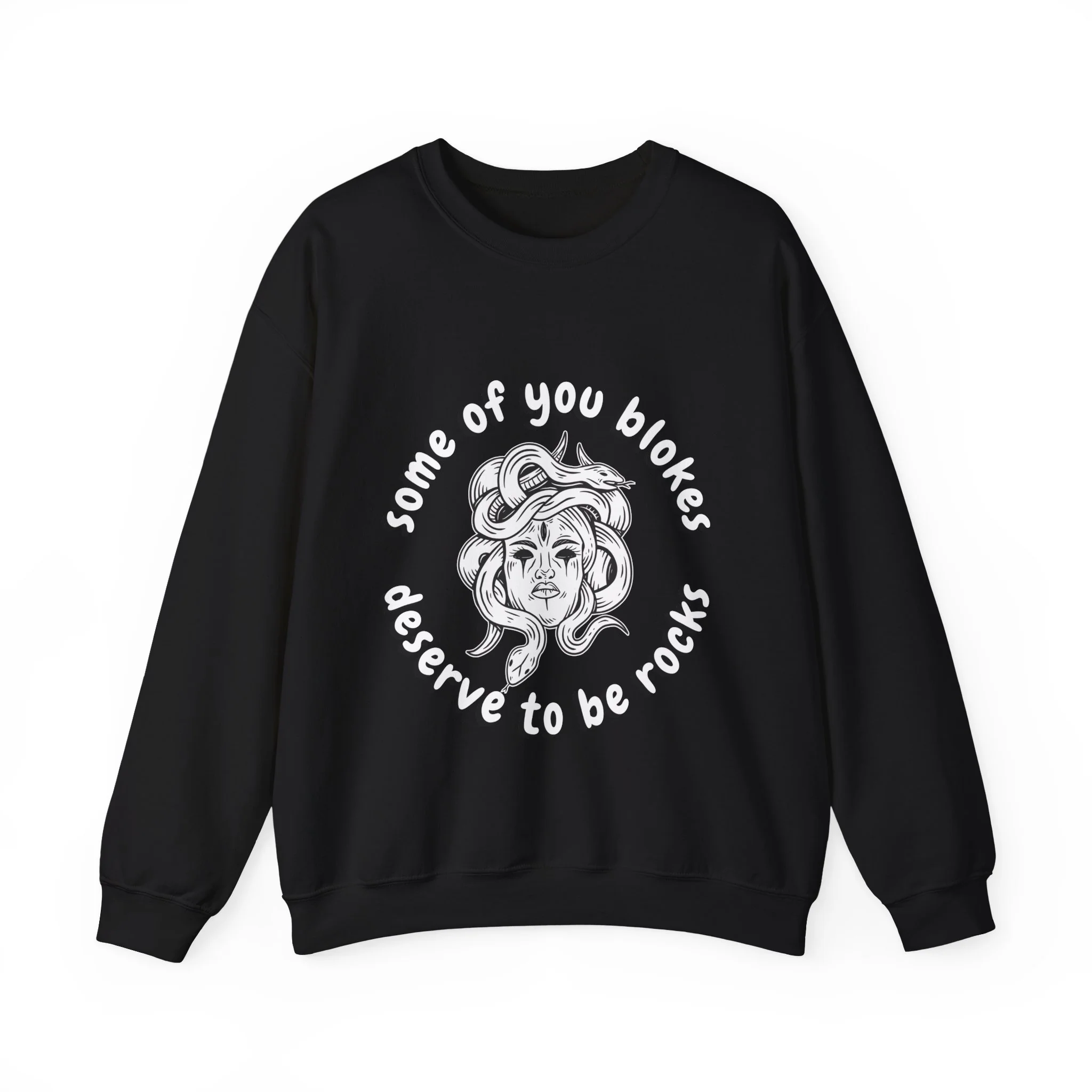 Medusa Some Of You Blokes Deserve to Be Rocks Unisex Heavy Blend™ Crewneck Sweatshirt [Sizes S-5X] - Image 6