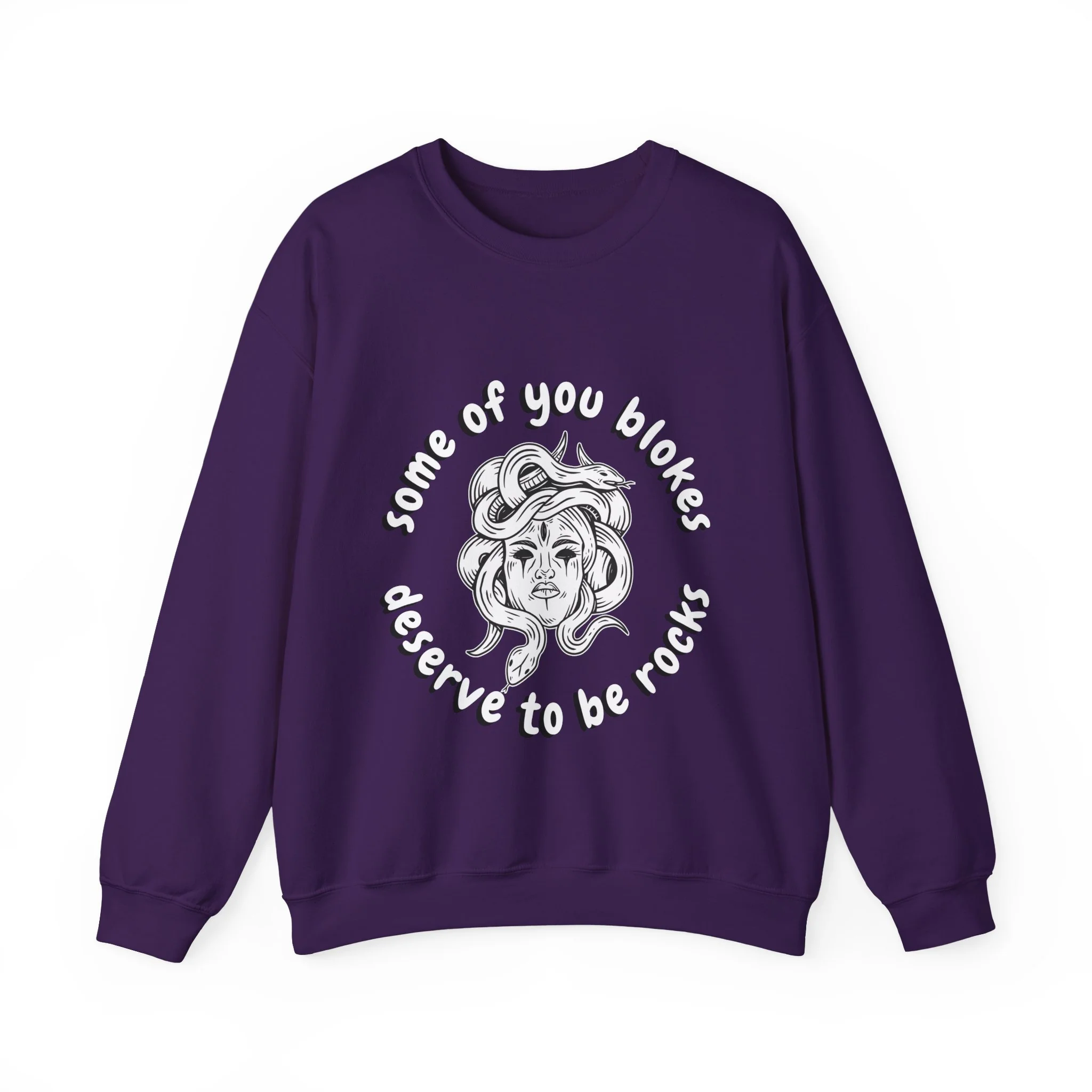 Medusa Some Of You Blokes Deserve to Be Rocks Unisex Heavy Blend™ Crewneck Sweatshirt [Sizes S-5X] - Image 7
