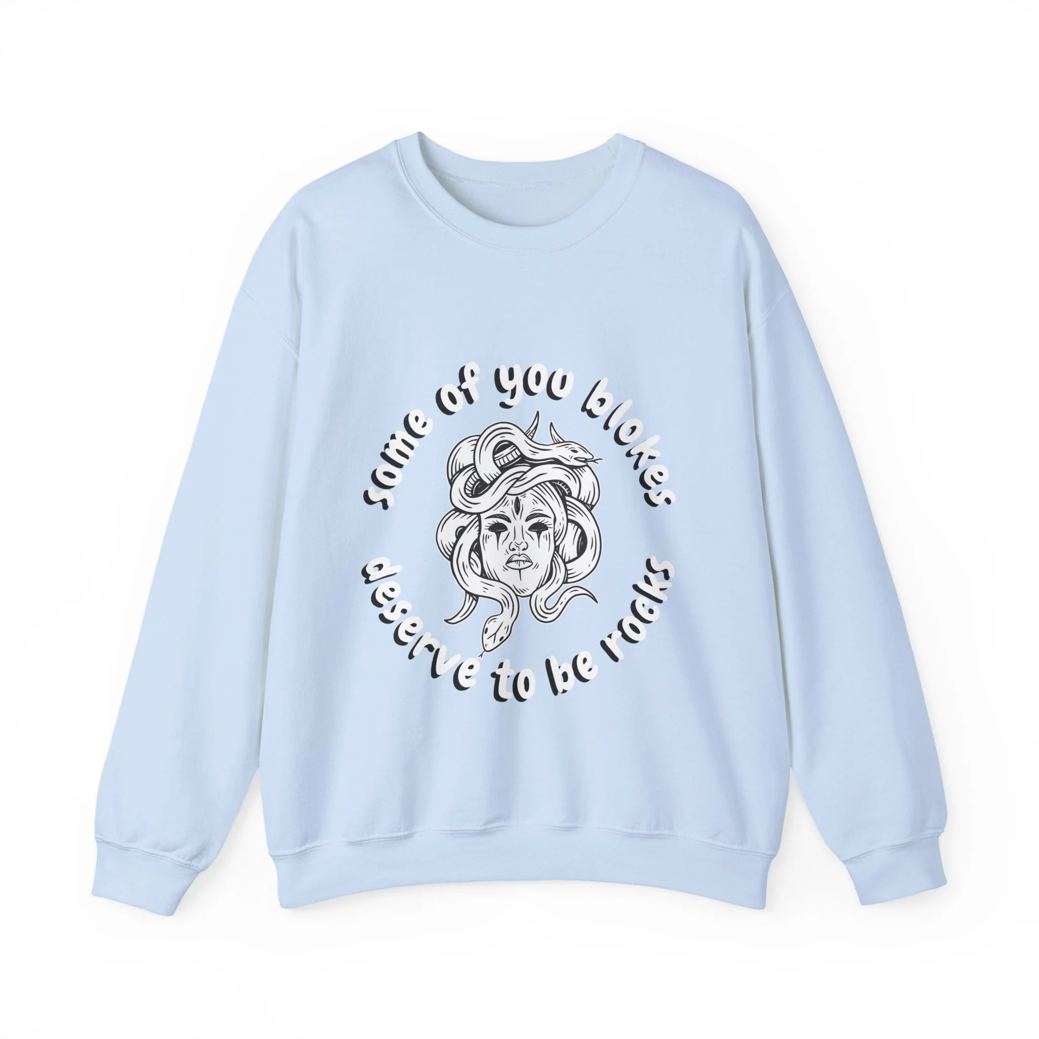 Medusa Some Of You Blokes Deserve to Be Rocks Unisex Heavy Blend™ Crewneck Sweatshirt [Sizes S-5X] - Image 9