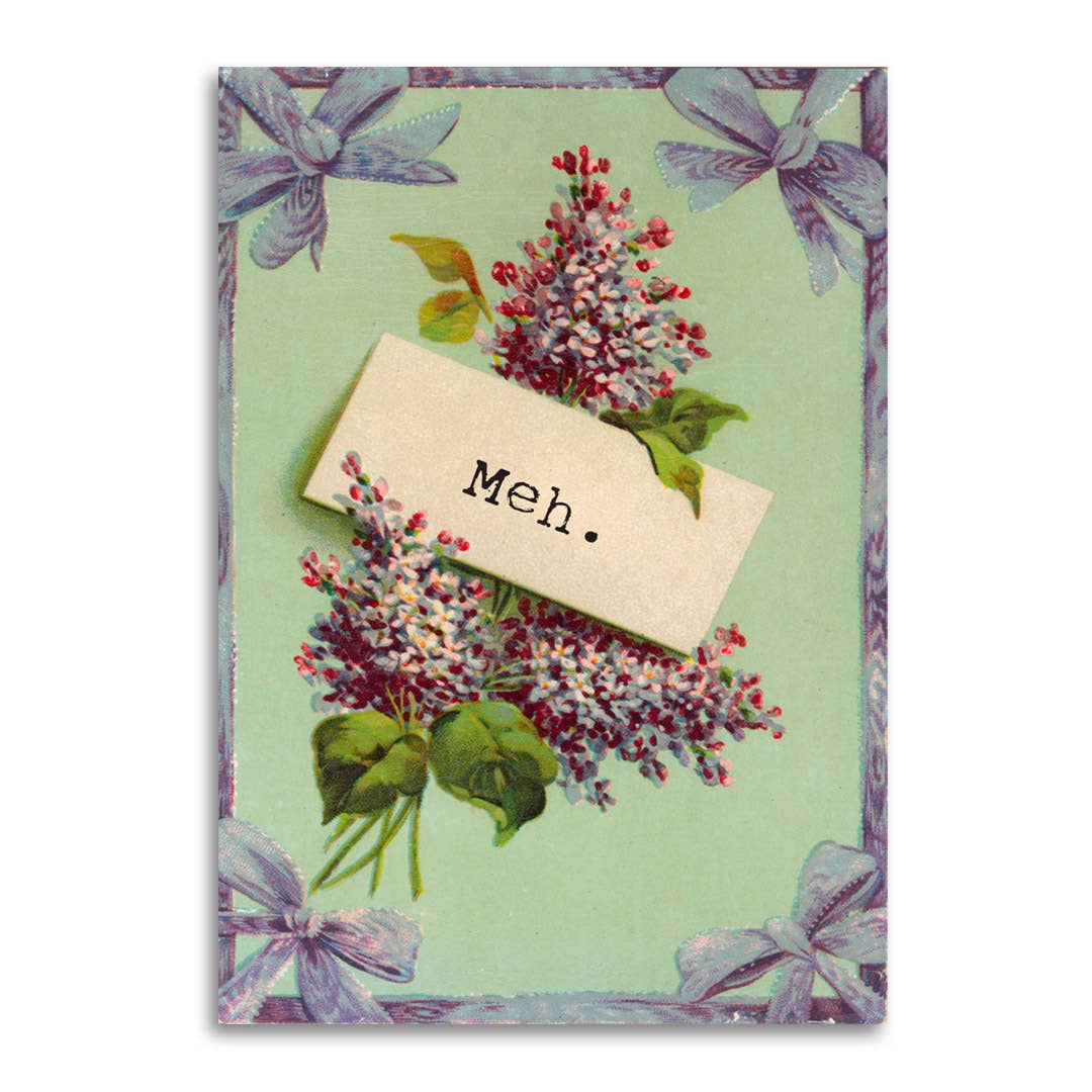 Meh Funny Apathetic Greeting Card