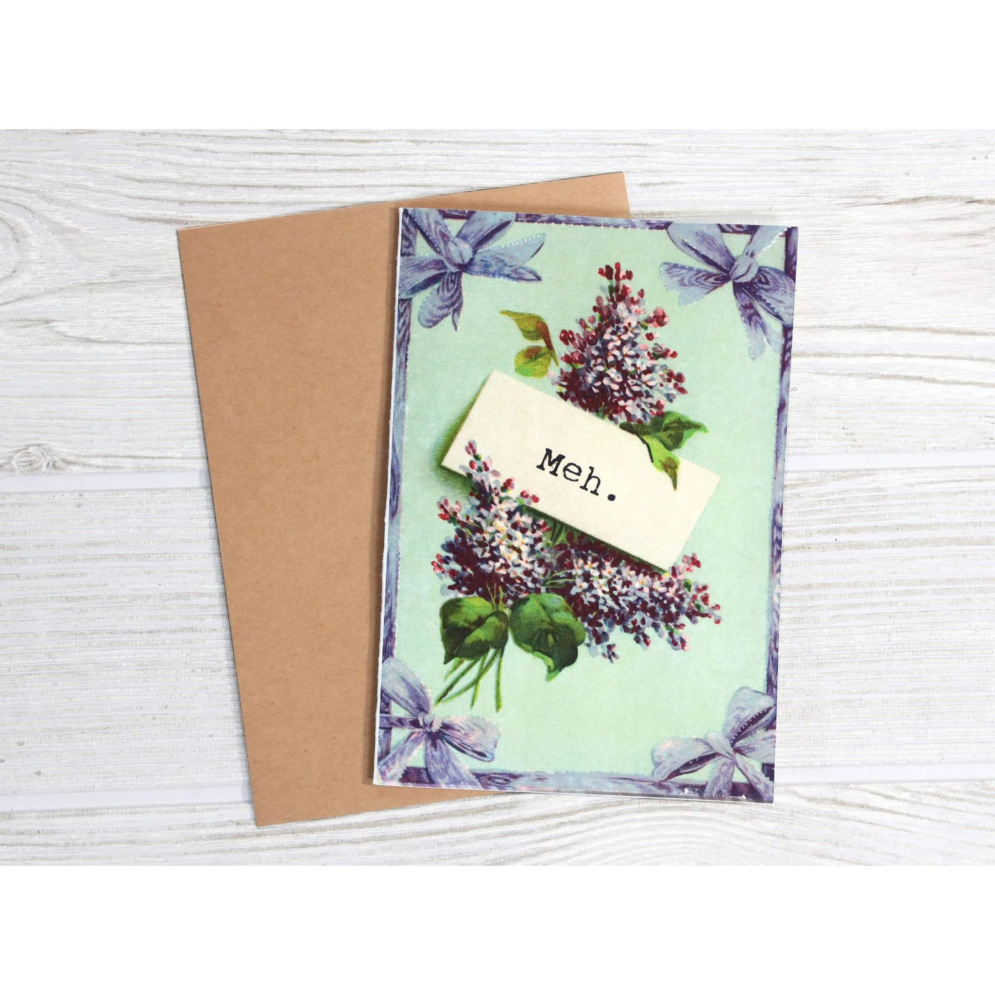 Meh Funny Apathetic Greeting Card - Image 2