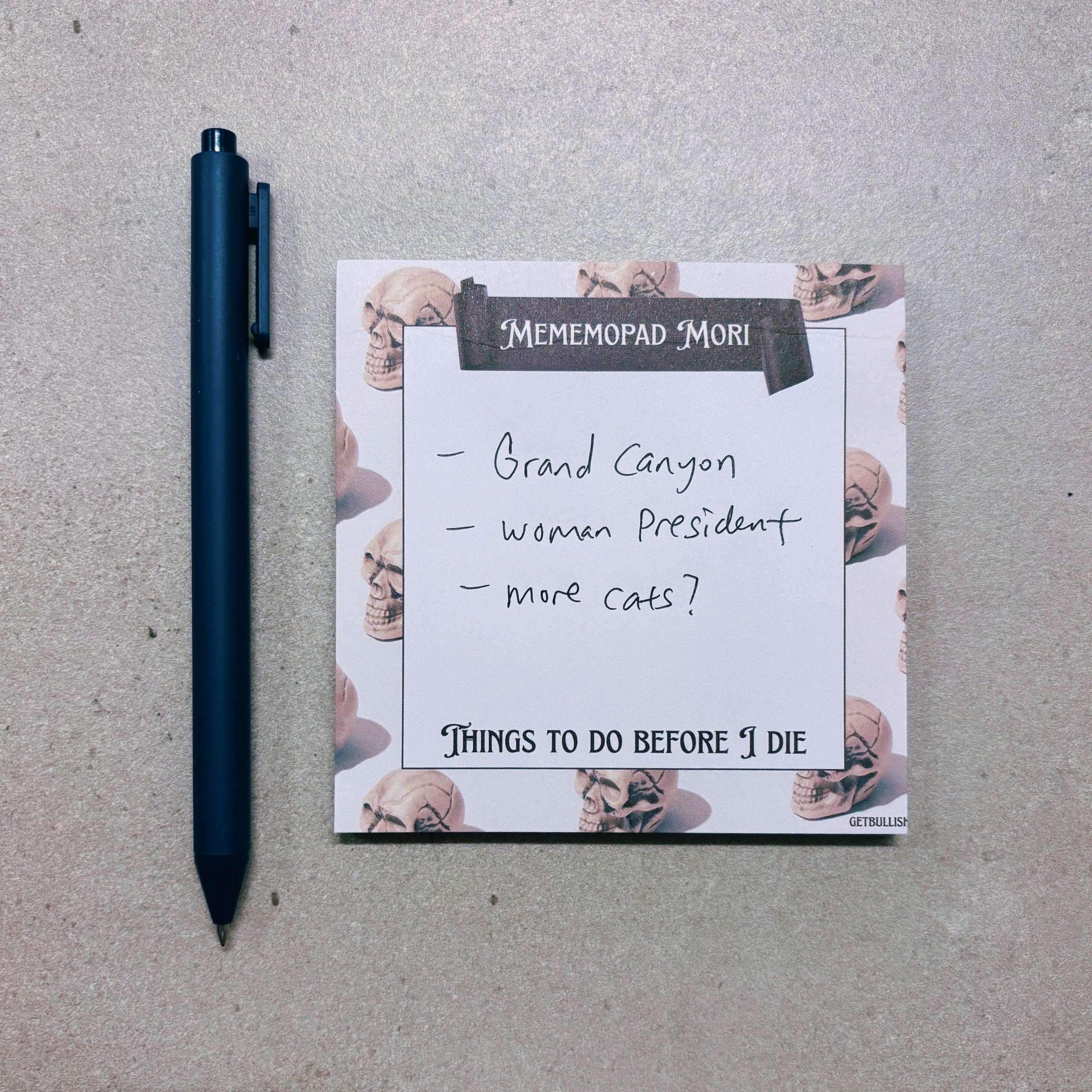 Mememopad Mori Jumbo Sticky Notes | Skull Notepad | 4" x 4" 50 Pages - Image 4