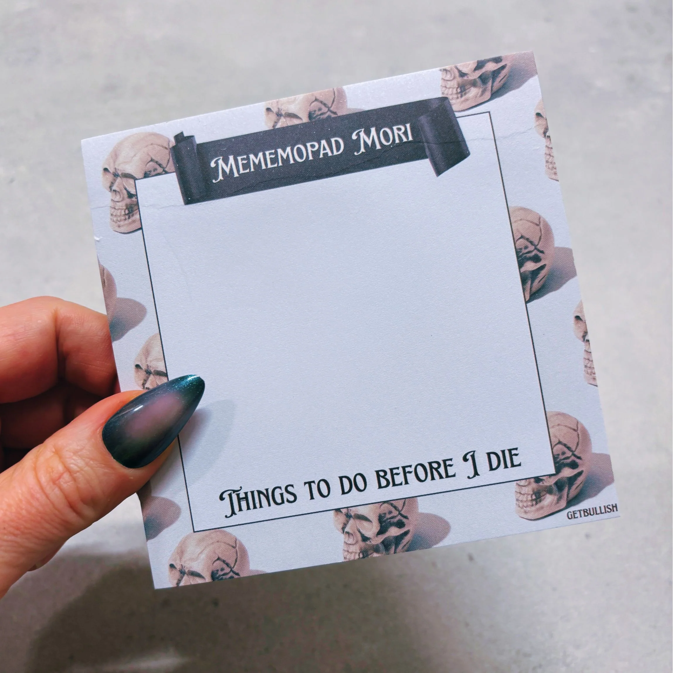 Mememopad Mori Jumbo Sticky Notes | Skull Notepad | 4" x 4" 50 Pages - Image 6