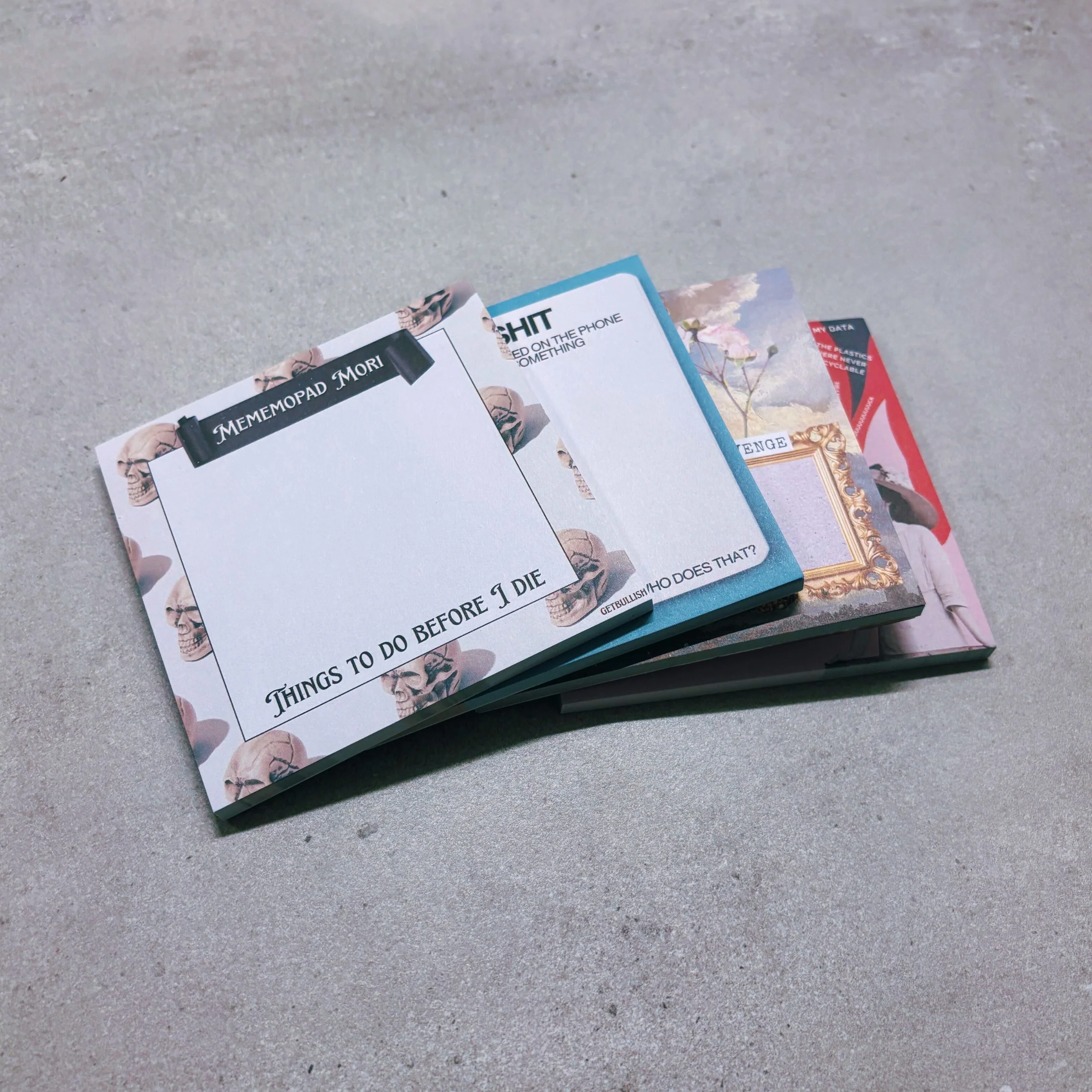 Mememopad Mori Jumbo Sticky Notes | Skull Notepad | 4" x 4" 50 Pages - Image 7