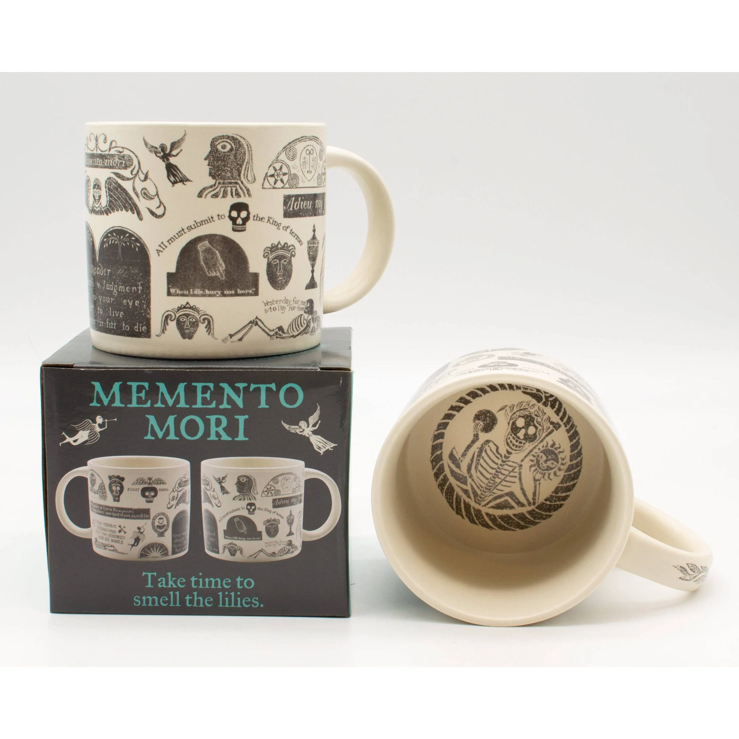 Memento Mori Gothic Coffee Mug | "Remember Death" Ceramic Coffee Tea Cup | 14oz - Image 3