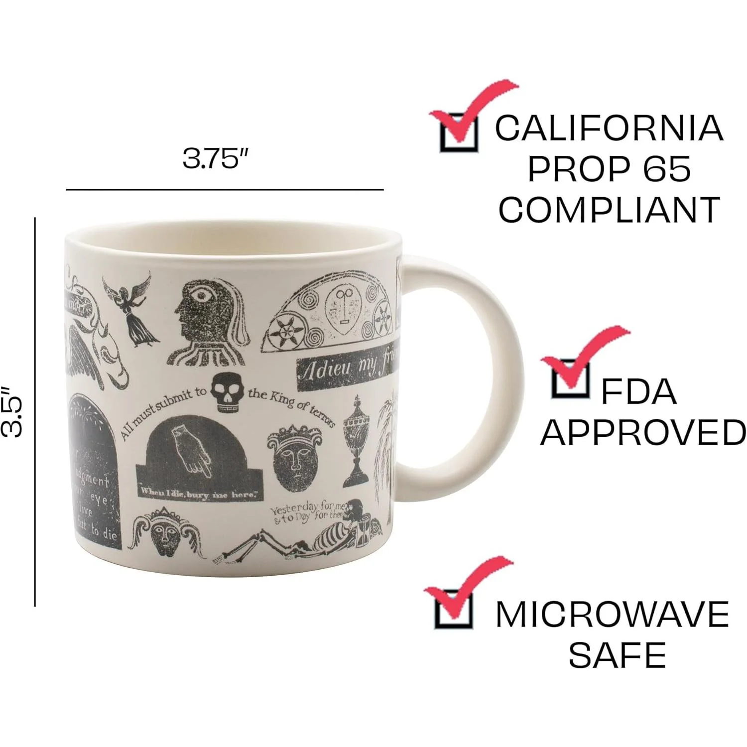 Memento Mori Gothic Coffee Mug | "Remember Death" Ceramic Coffee Tea Cup | 14oz - Image 7