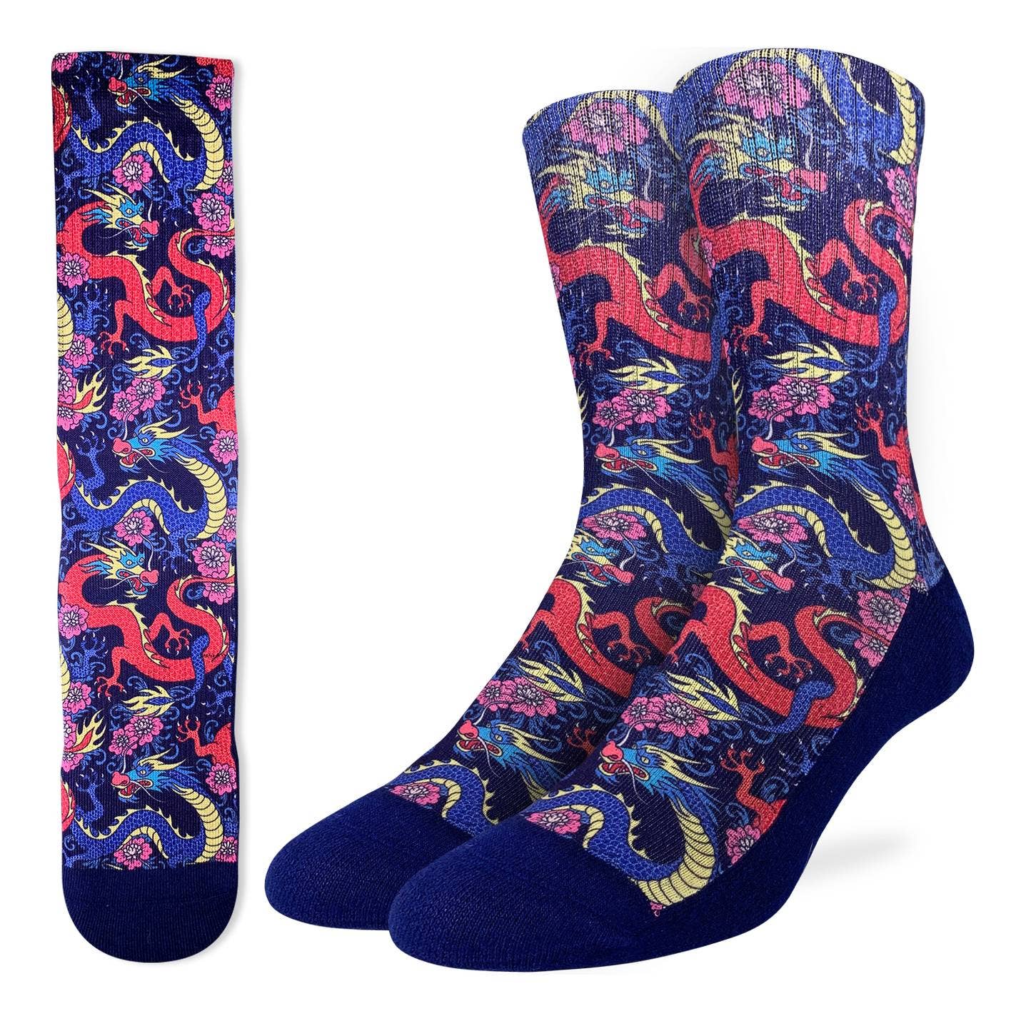Chinese Dragons Men's Socks | Colorful Novelty Crew Socks - Image 4