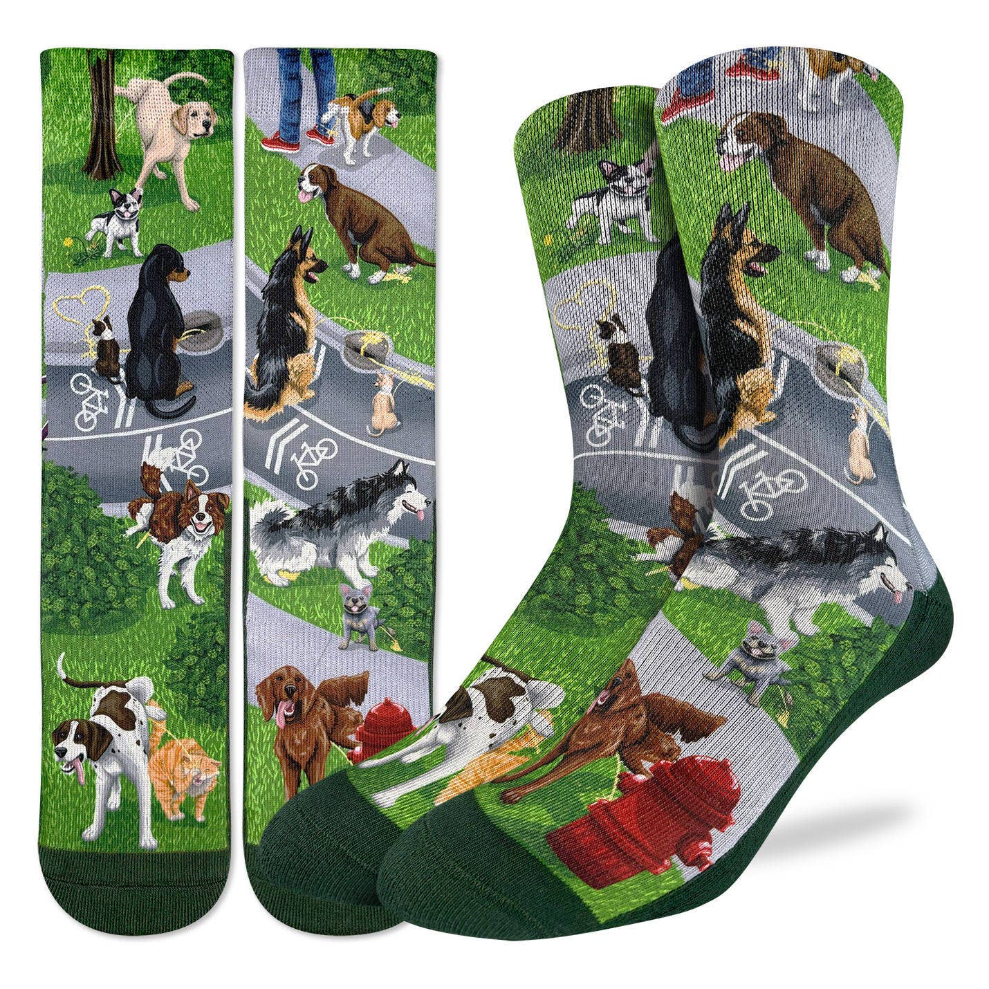 Dogs Peeing Men's Socks | Funny Dog Print Crew Socks - Image 2