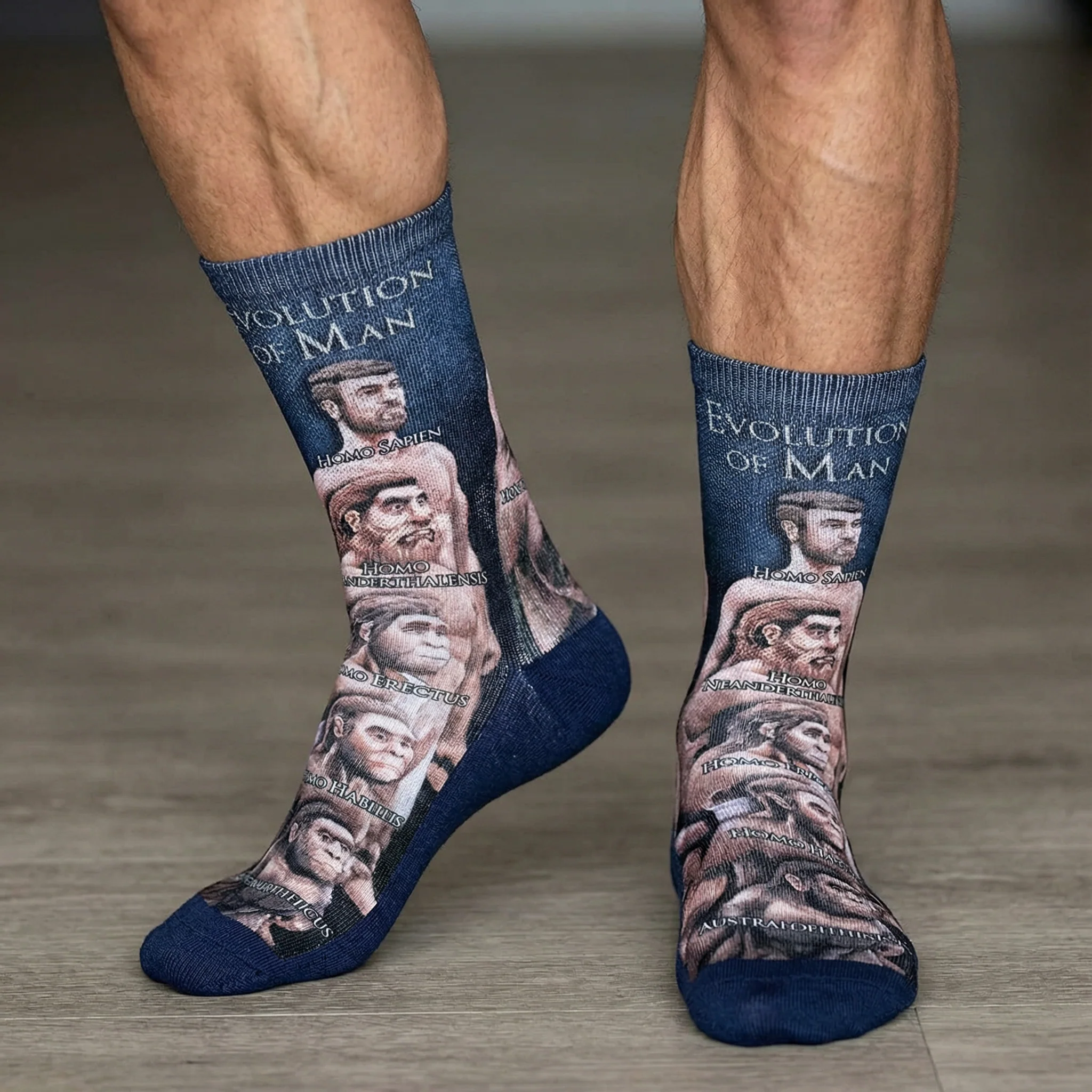 Human Evolution Men's Socks | Novelty Crew Socks - Image 3