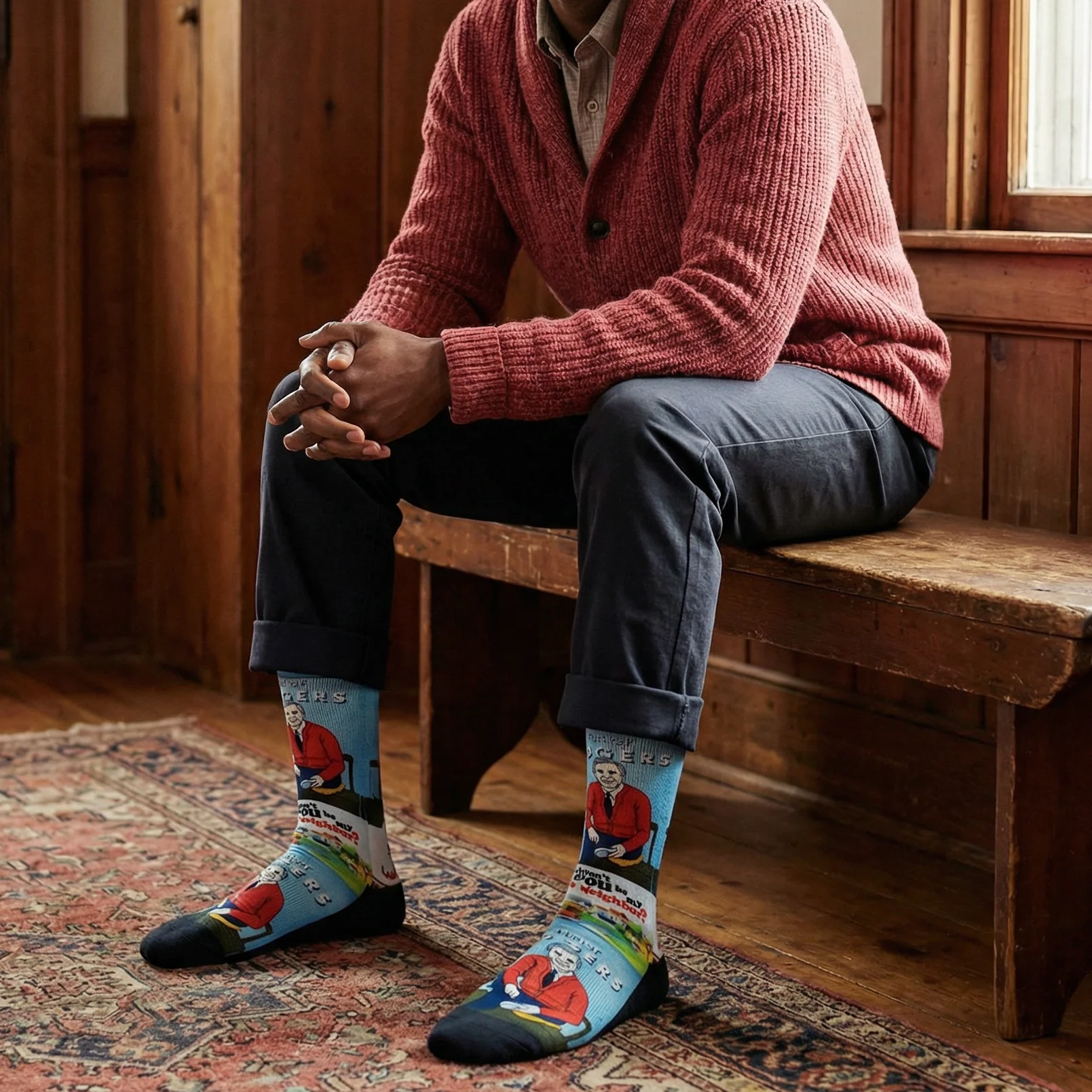 Mister Rogers Neighborhood Men's Socks | Won’t You Be My Neighbor Crew Socks - Image 5